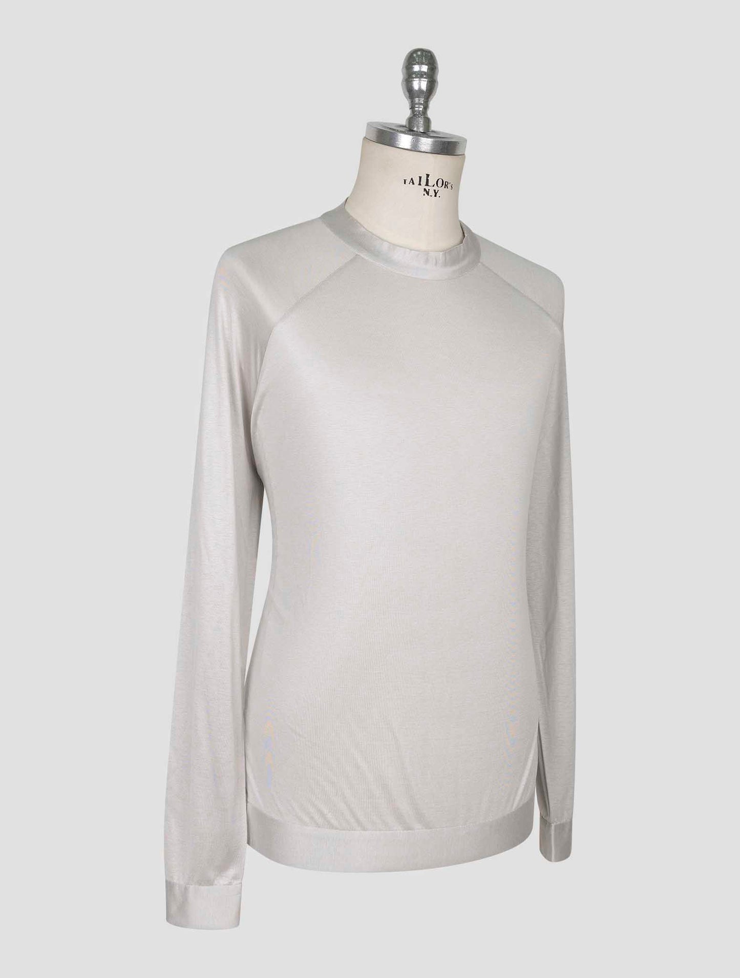 Kiton Gray Silk Sweater Half Neck