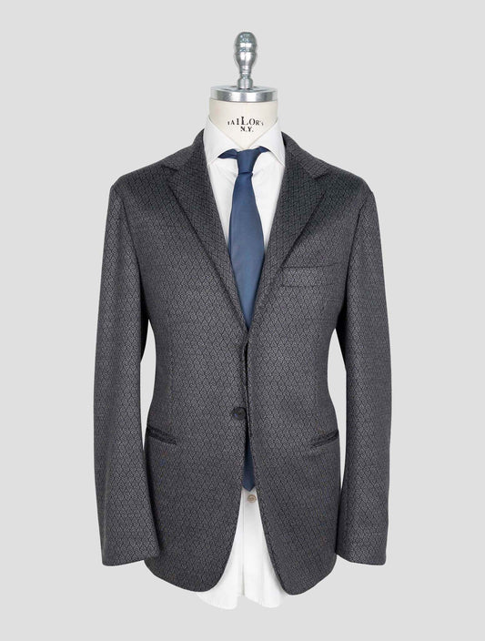 Kiton Knt Dark Gray Wool Cashmere Pl Blazer
