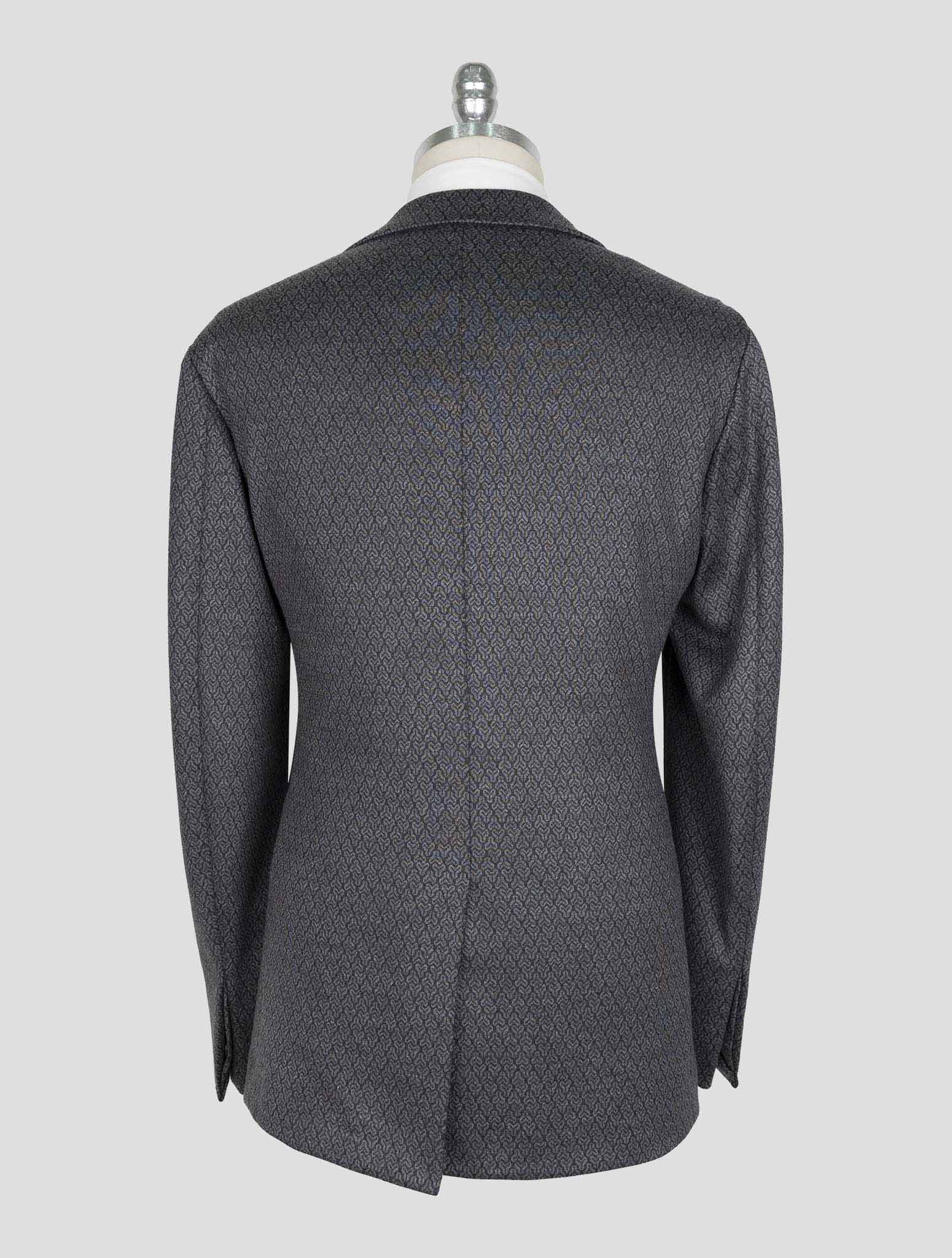 Kiton Knt Dark Gray Wool Cashmere Pl Blazer