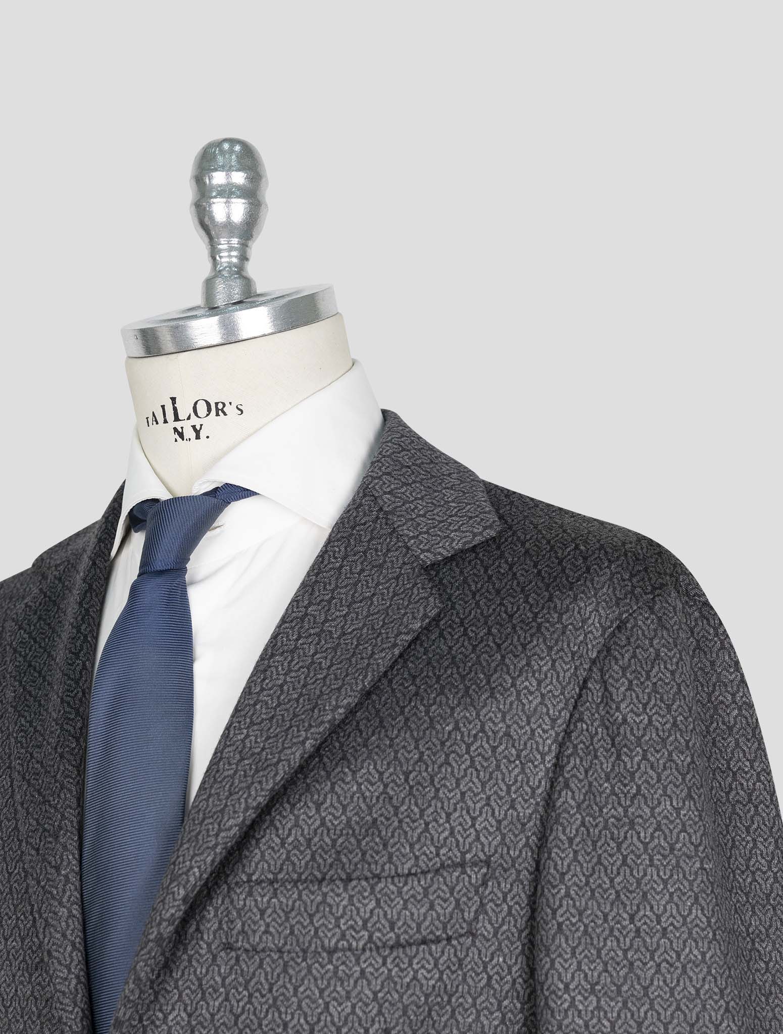 Kiton Knt Dark Gray Wool Cashmere Pl Blazer
