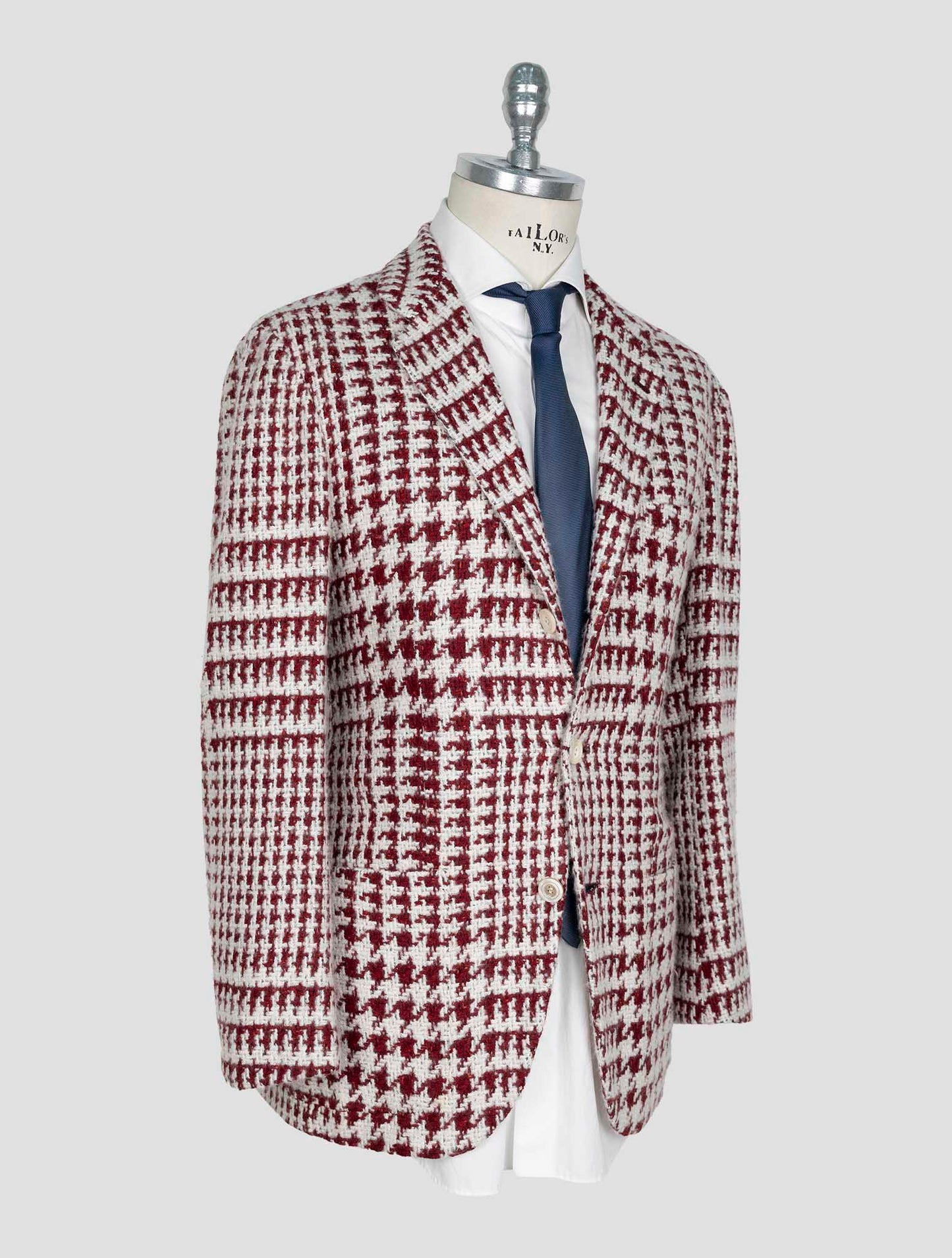 Kiton Red White Cashmere SIlk Blazer