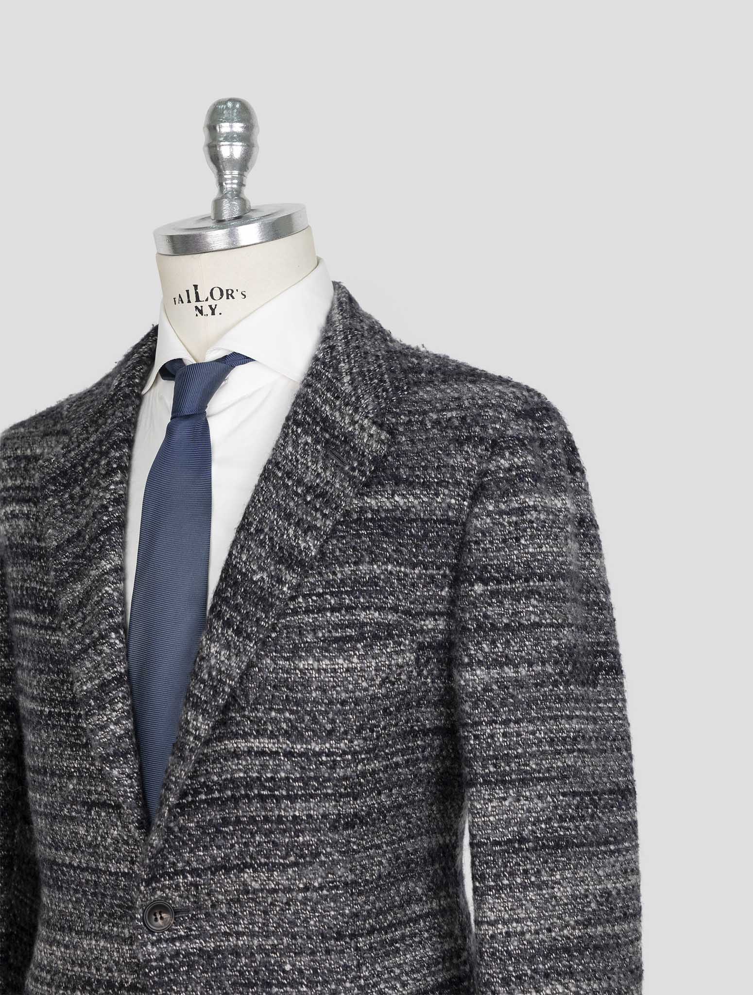 Kiton Dark Gray White Cashmere Silk Blazer