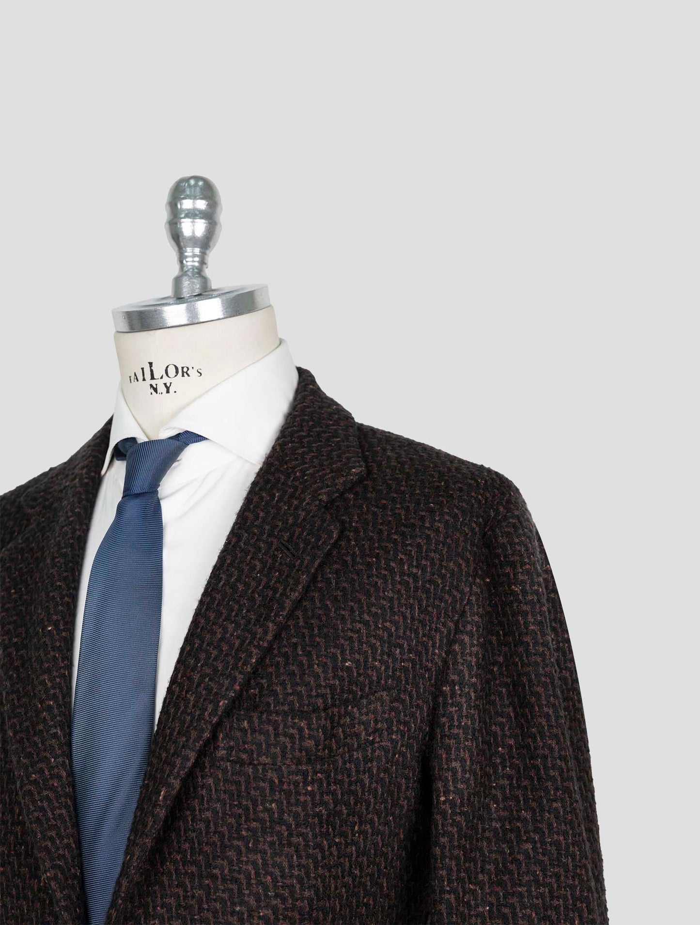 Kiton Brown Black Cashmere Silk Blazer