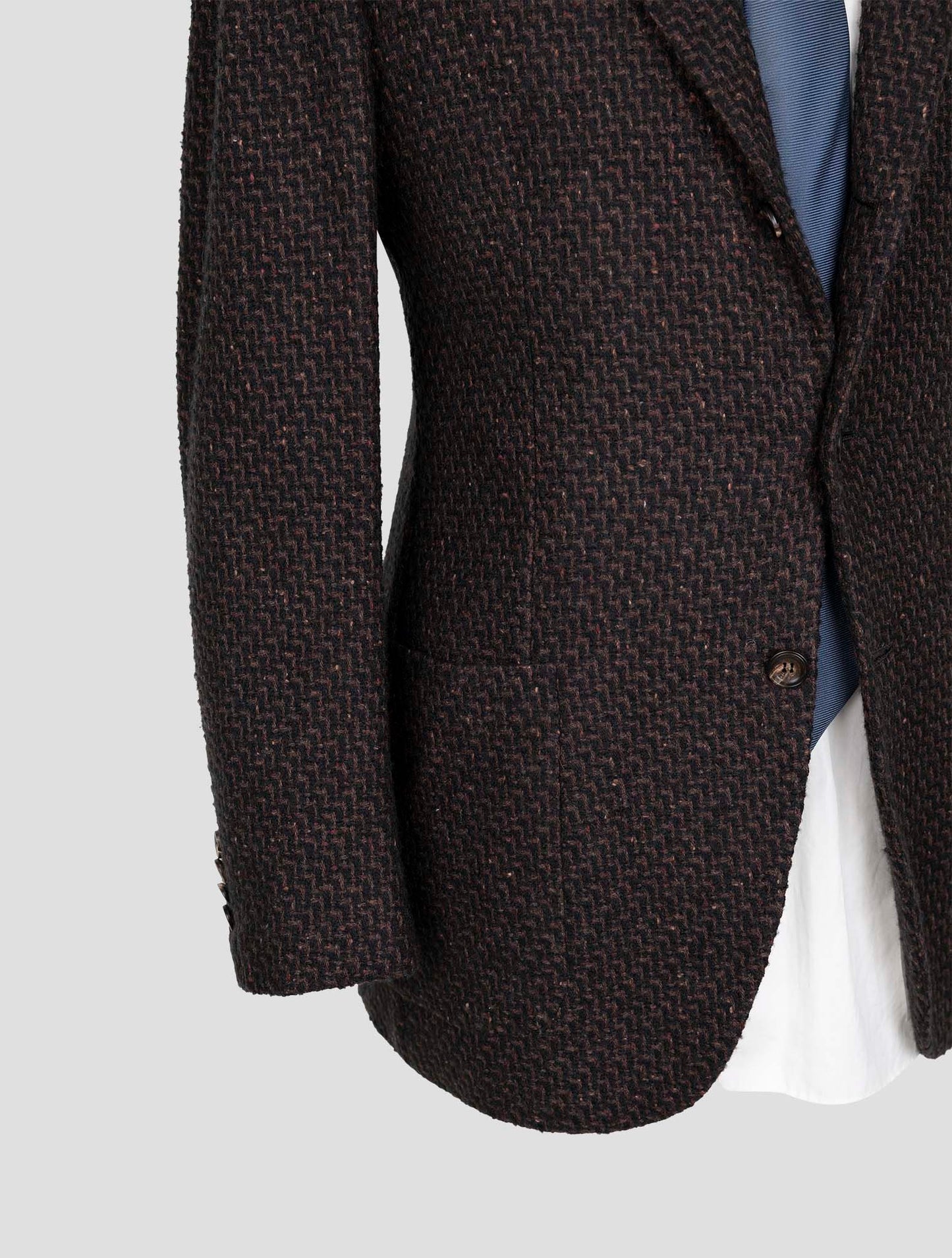 Kiton Brown Black Cashmere Silk Blazer