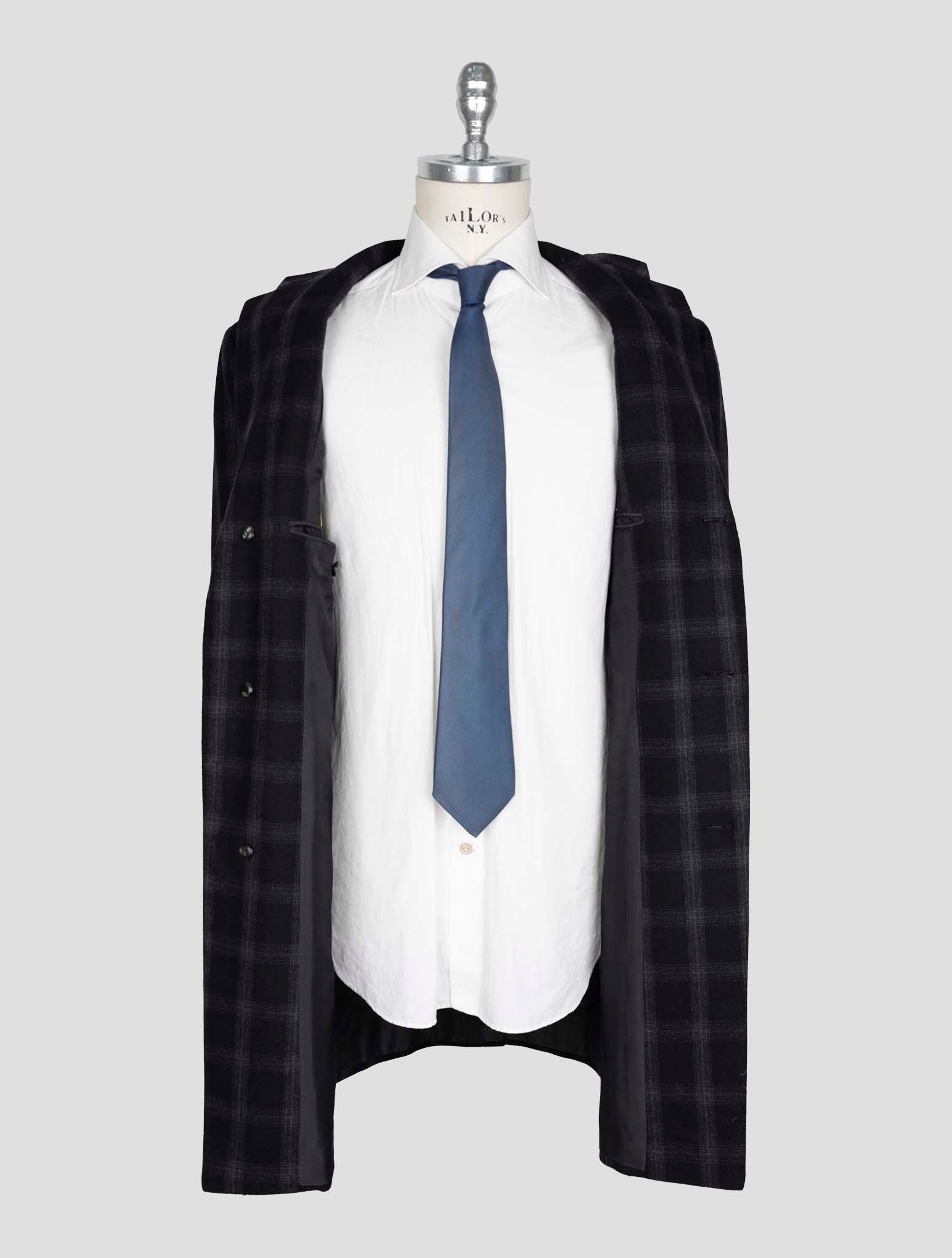 Kiton Dark Gray Virgin Wool 14 Micron Overcoat