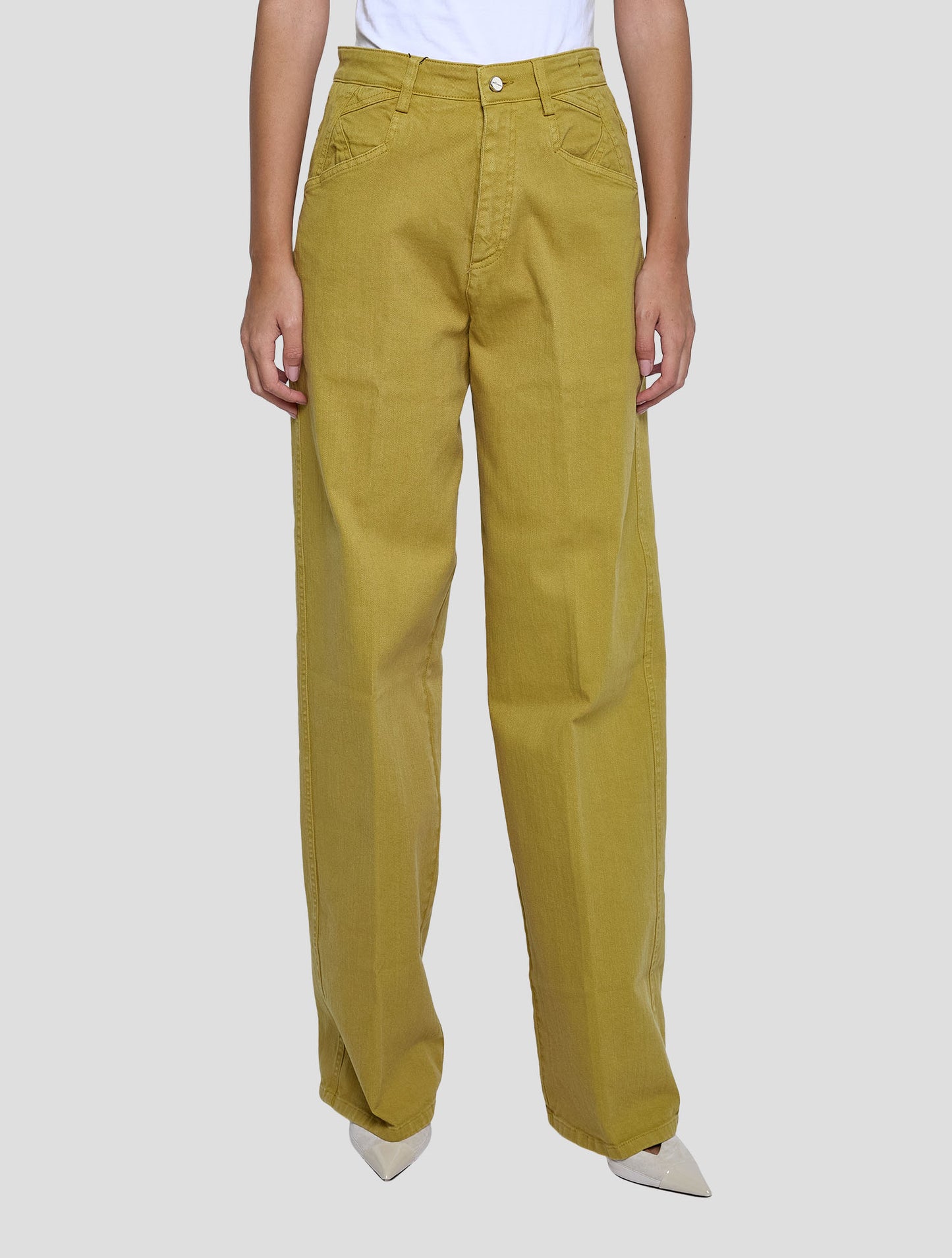 Kiton Yellow Cotton Ea Jeans Women