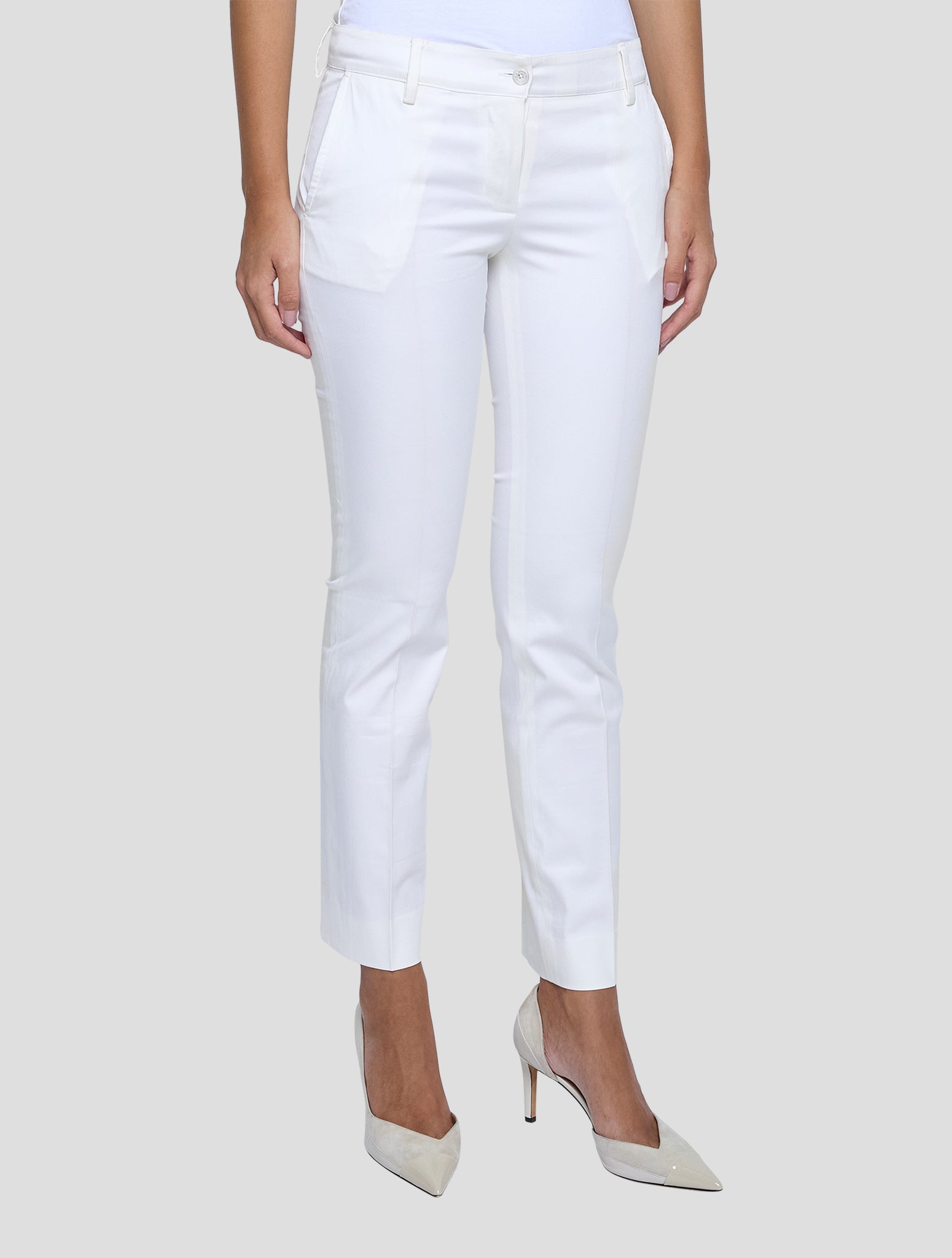 Kiton White Cotton Ea Pants Women