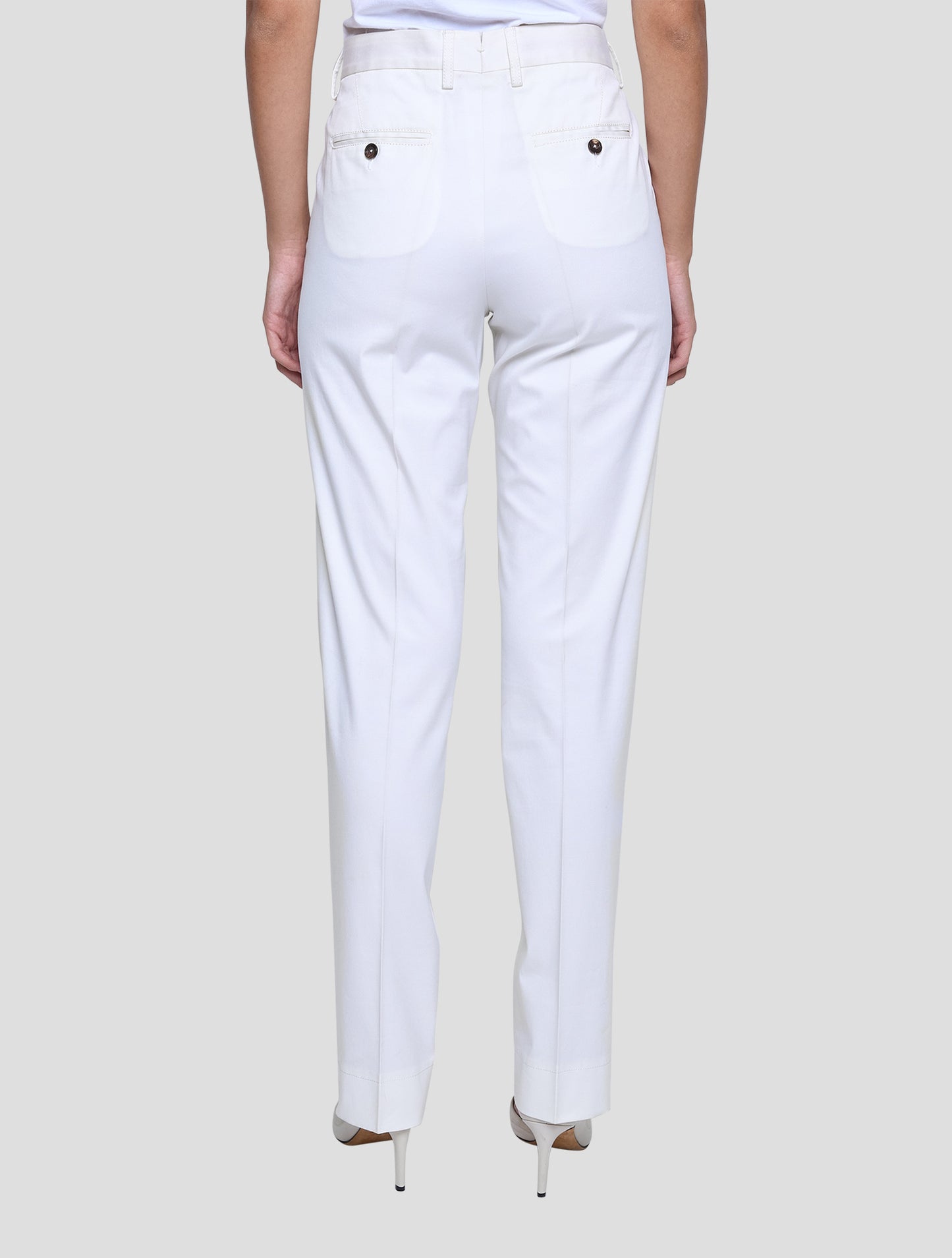 Kiton White Cotton Ea Pants Women