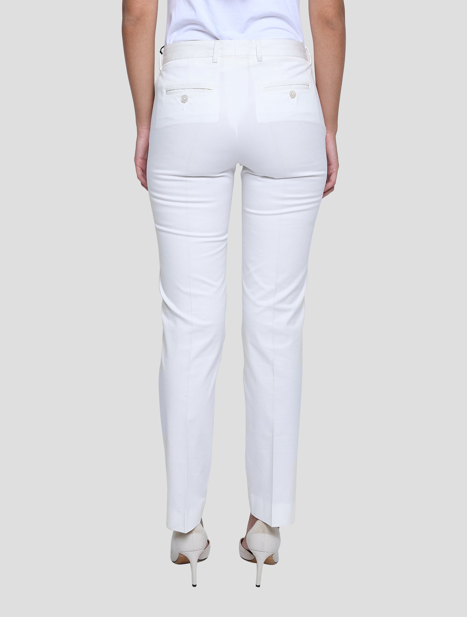 Kiton White Cotton Ea Pants Women
