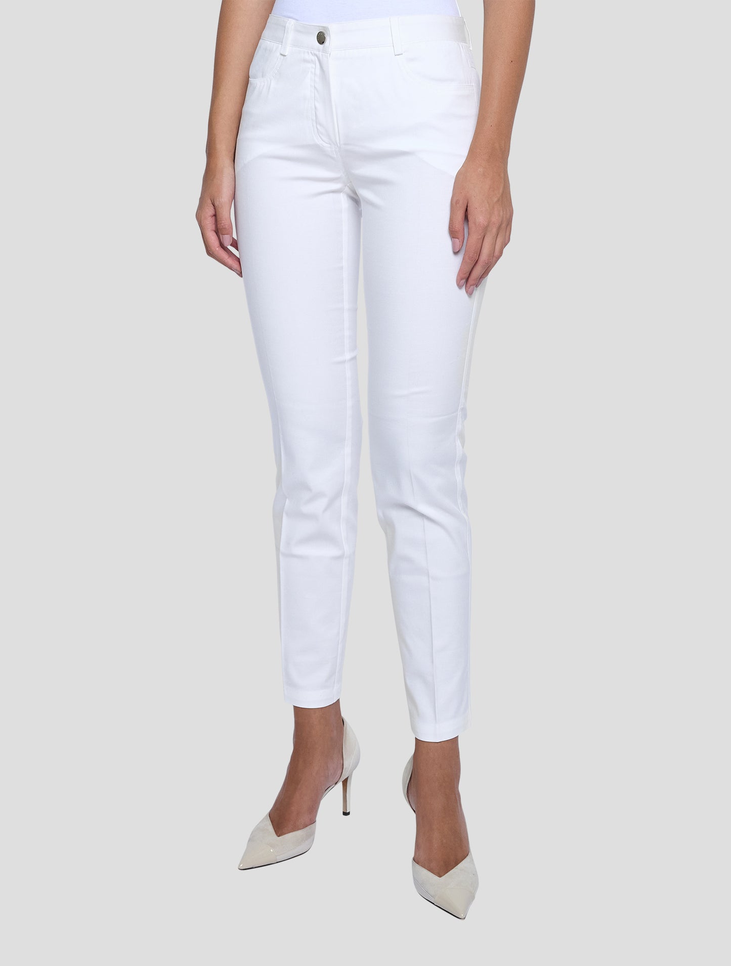 Kiton White Cotton Ea Pants Women