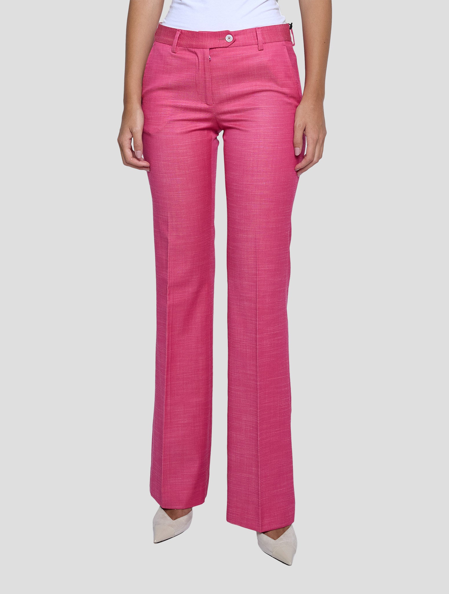 Kiton Pink Virgin Wool Cotton Ea Pants Women