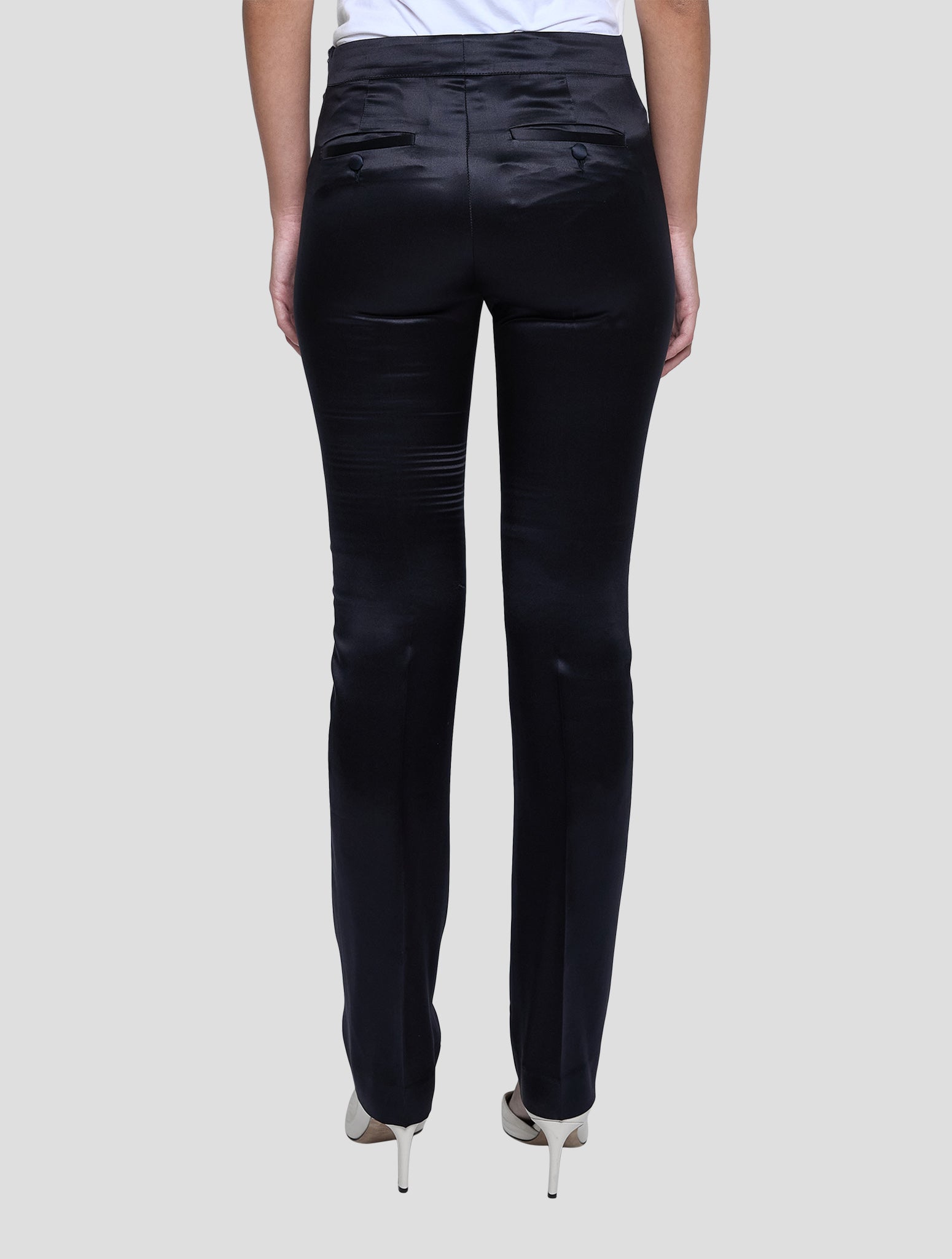 Kiton Black Silk Pants Women