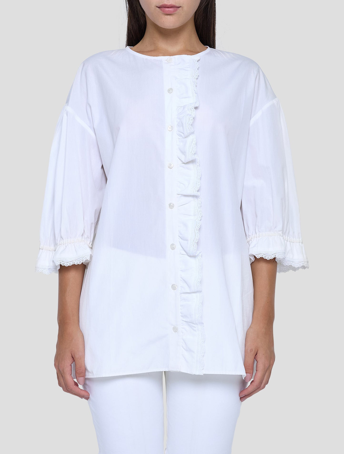 Kiton White Cotton Shirt Women