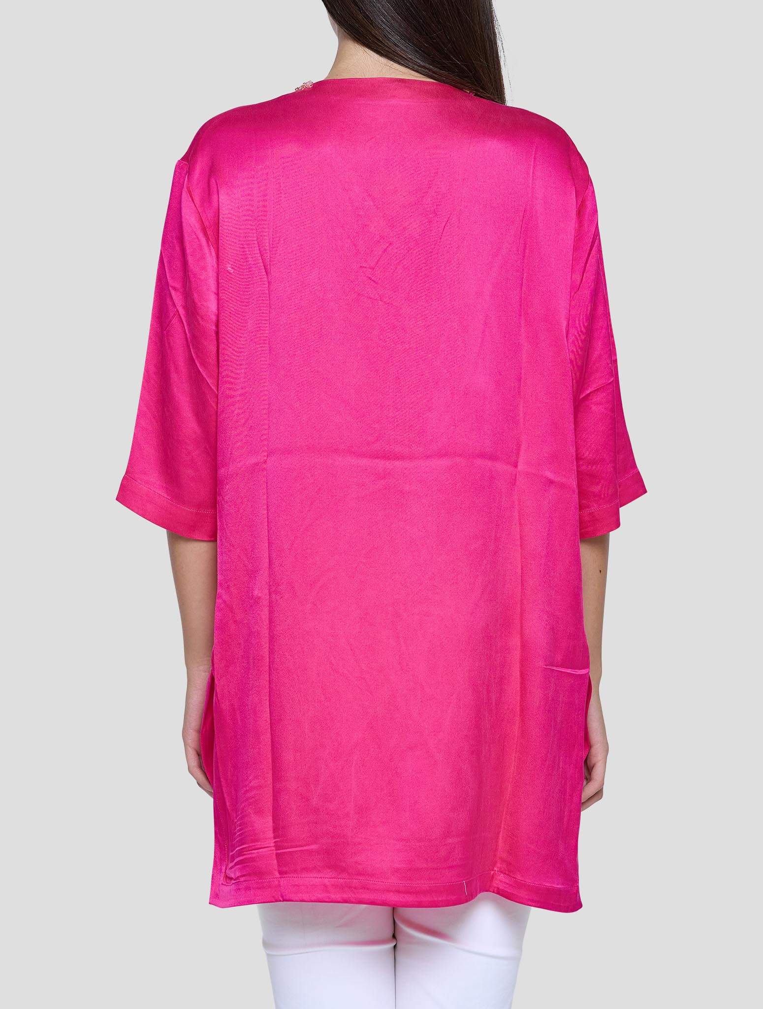 Kiton Fuchsia Silk Shirt Women