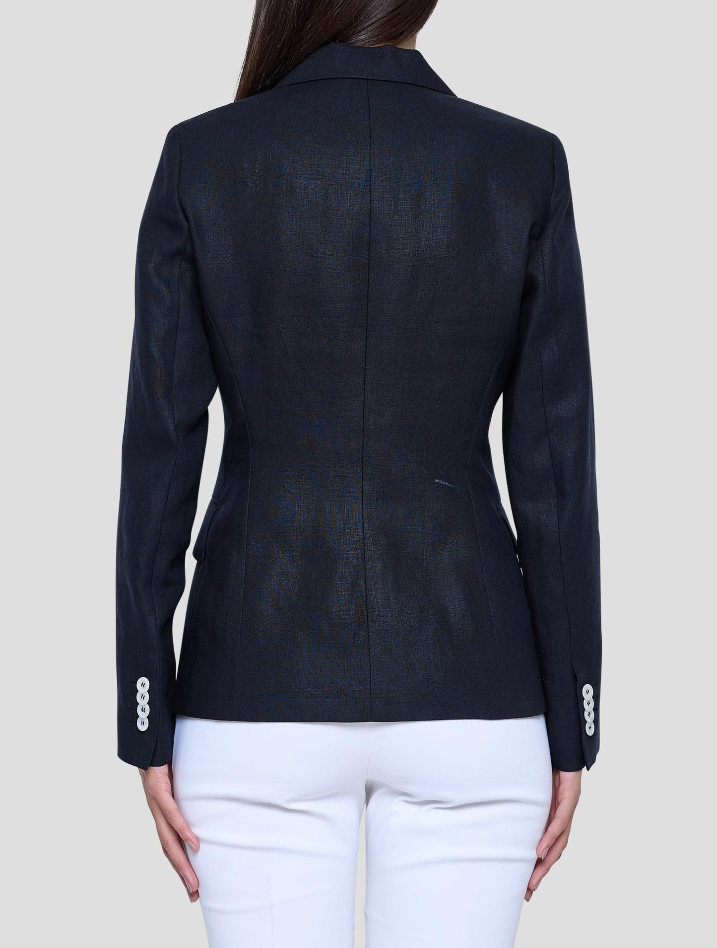 Kiton Black Linen Blazer Women
