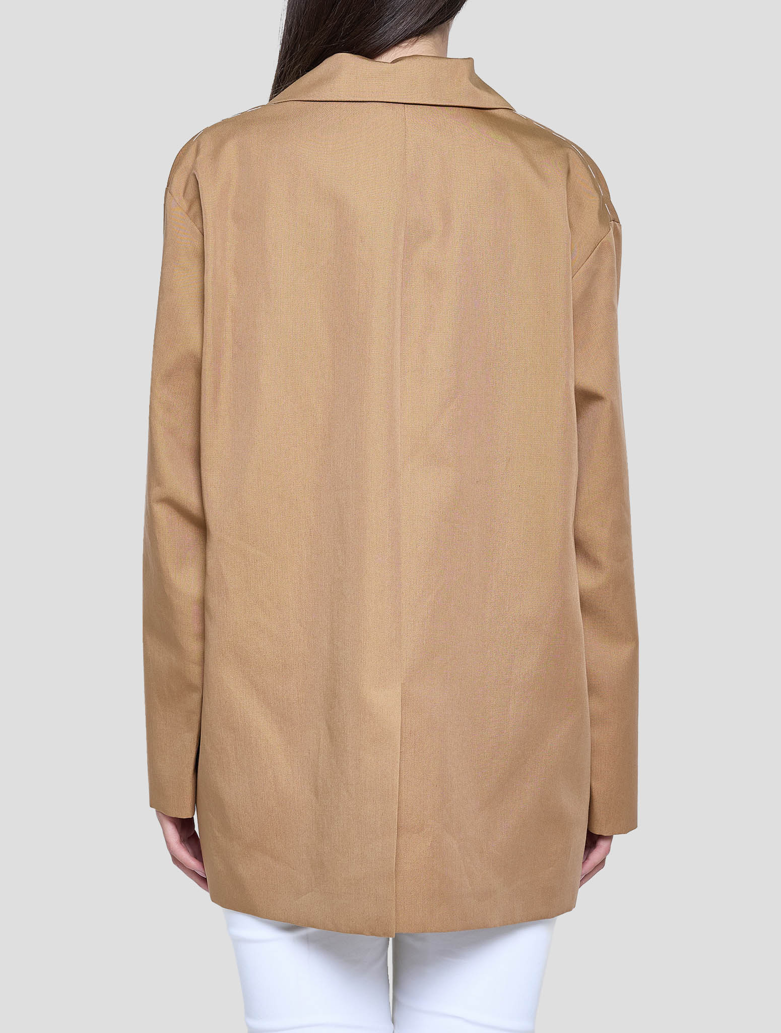 Kiton Brown Lyocell Viscose Silk Blazer Women