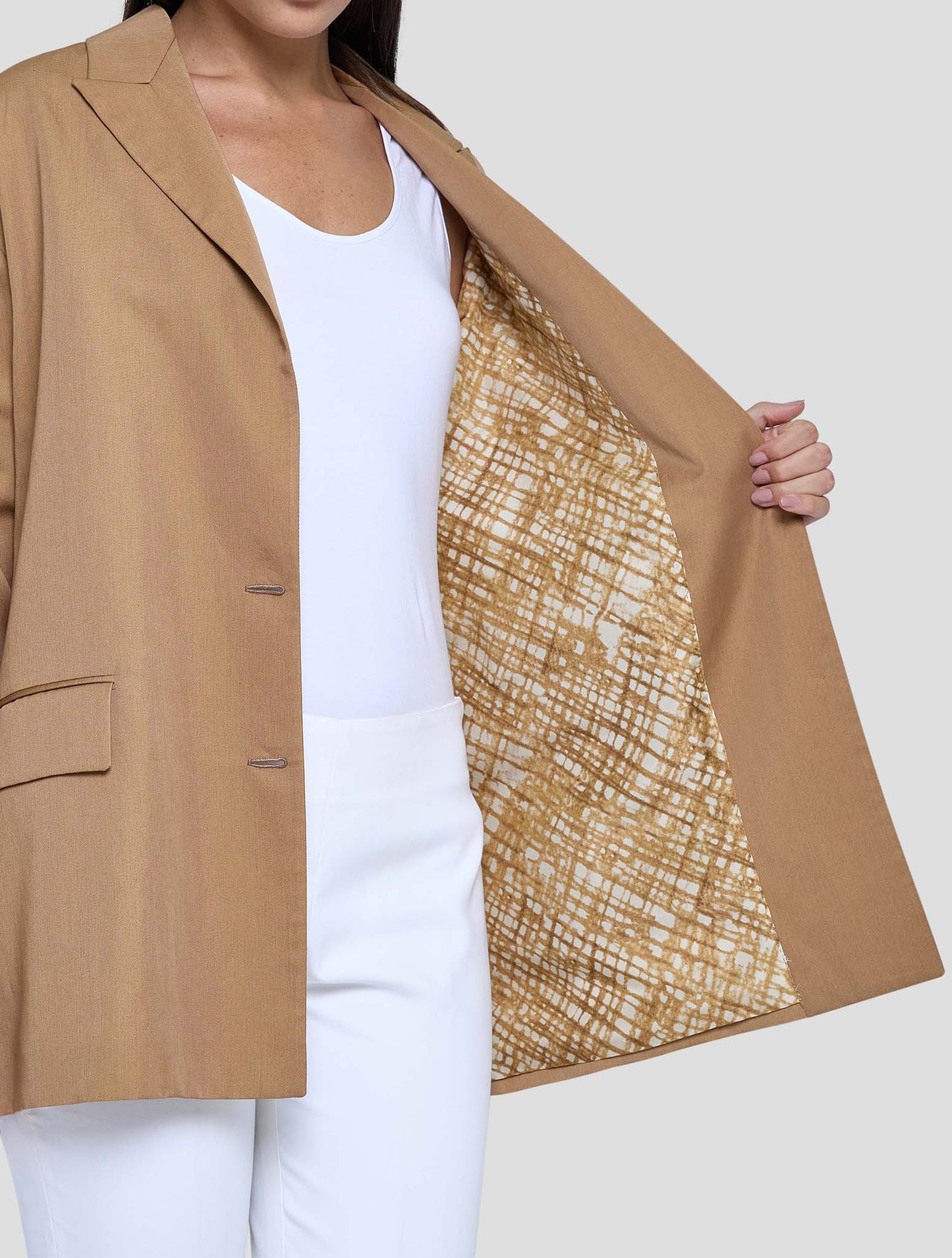 Kiton Brown Lyocell Viscose Silk Blazer Women