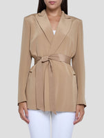 Kiton Brown Silk Blazer Women