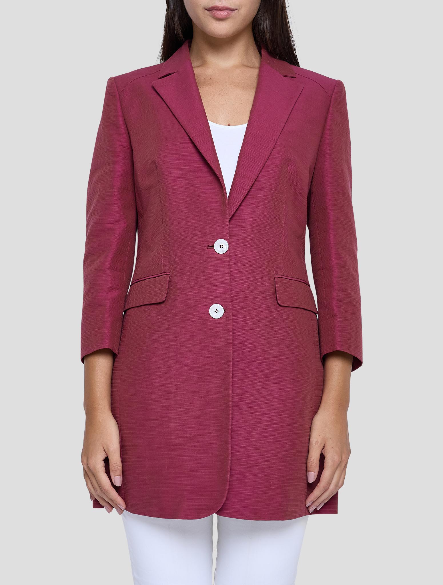 Kiton Fuchsia Cotton Blazer Women