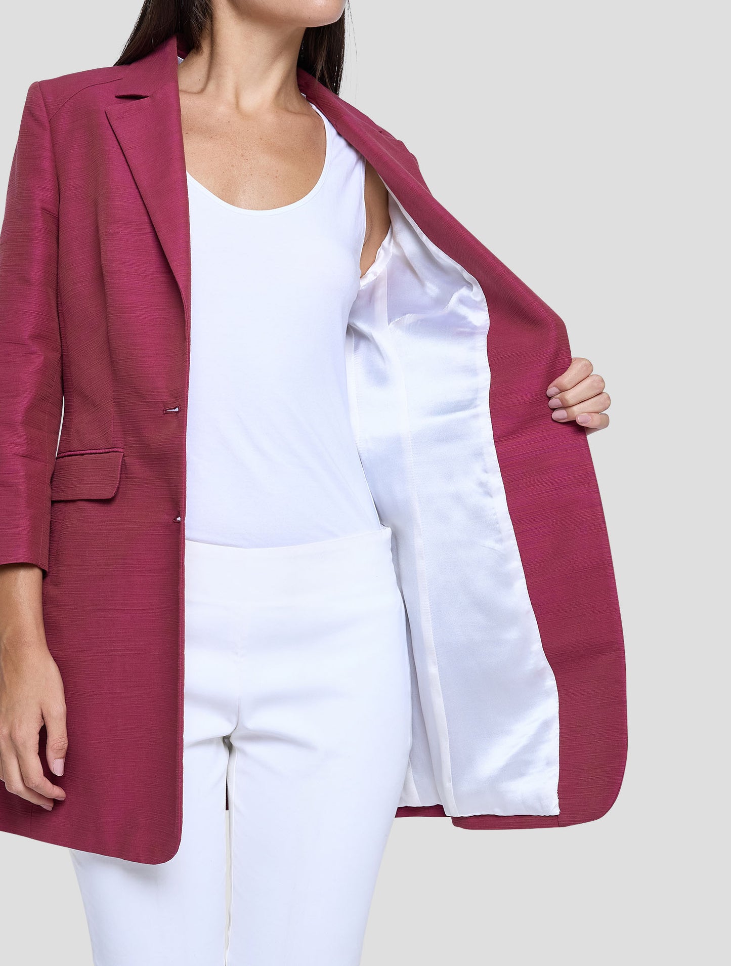 Kiton Fuchsia Cotton Blazer Women