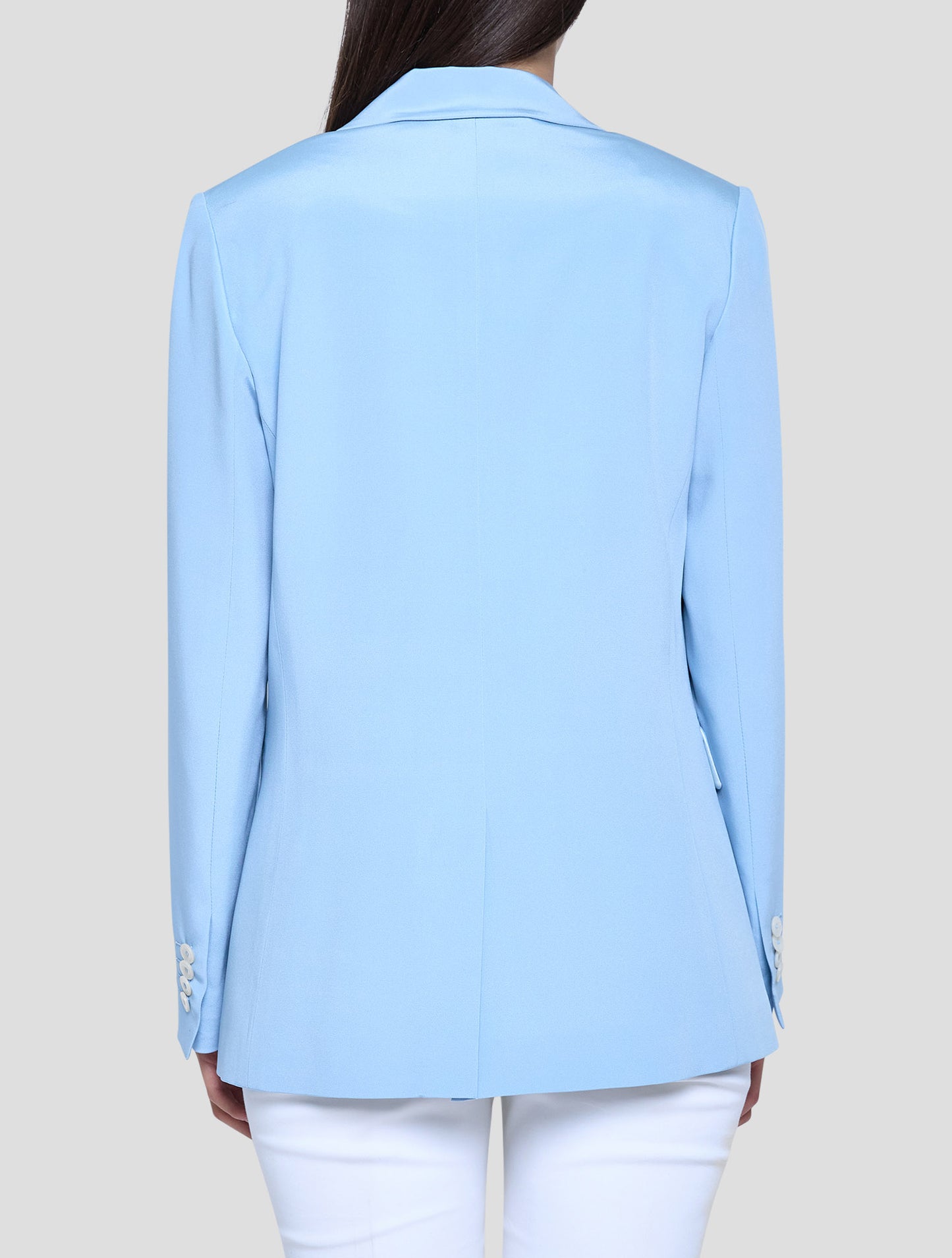 Kiton Light Blue Silk Ea Blazer Women