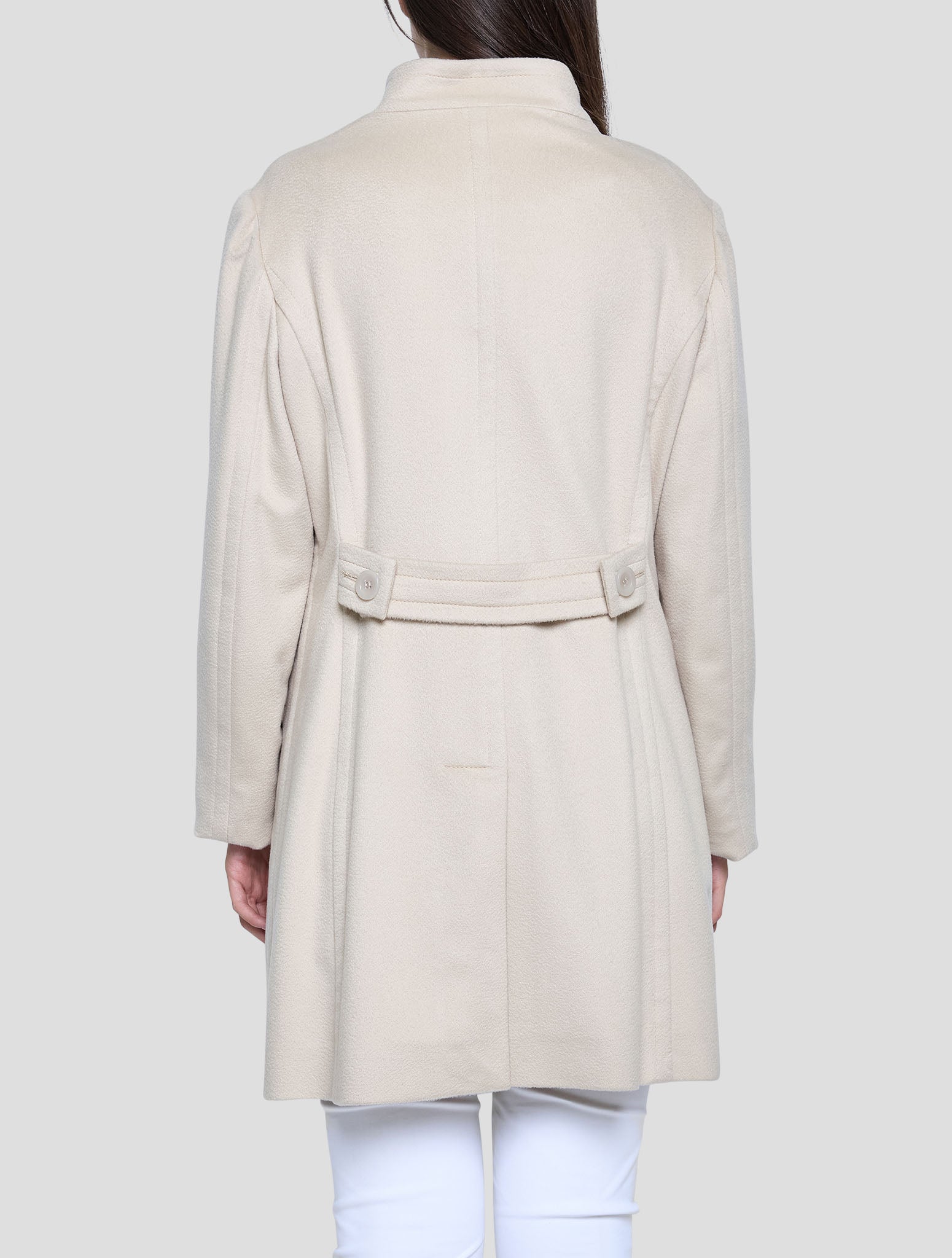 Kiton White Cashmere Overcoat Women