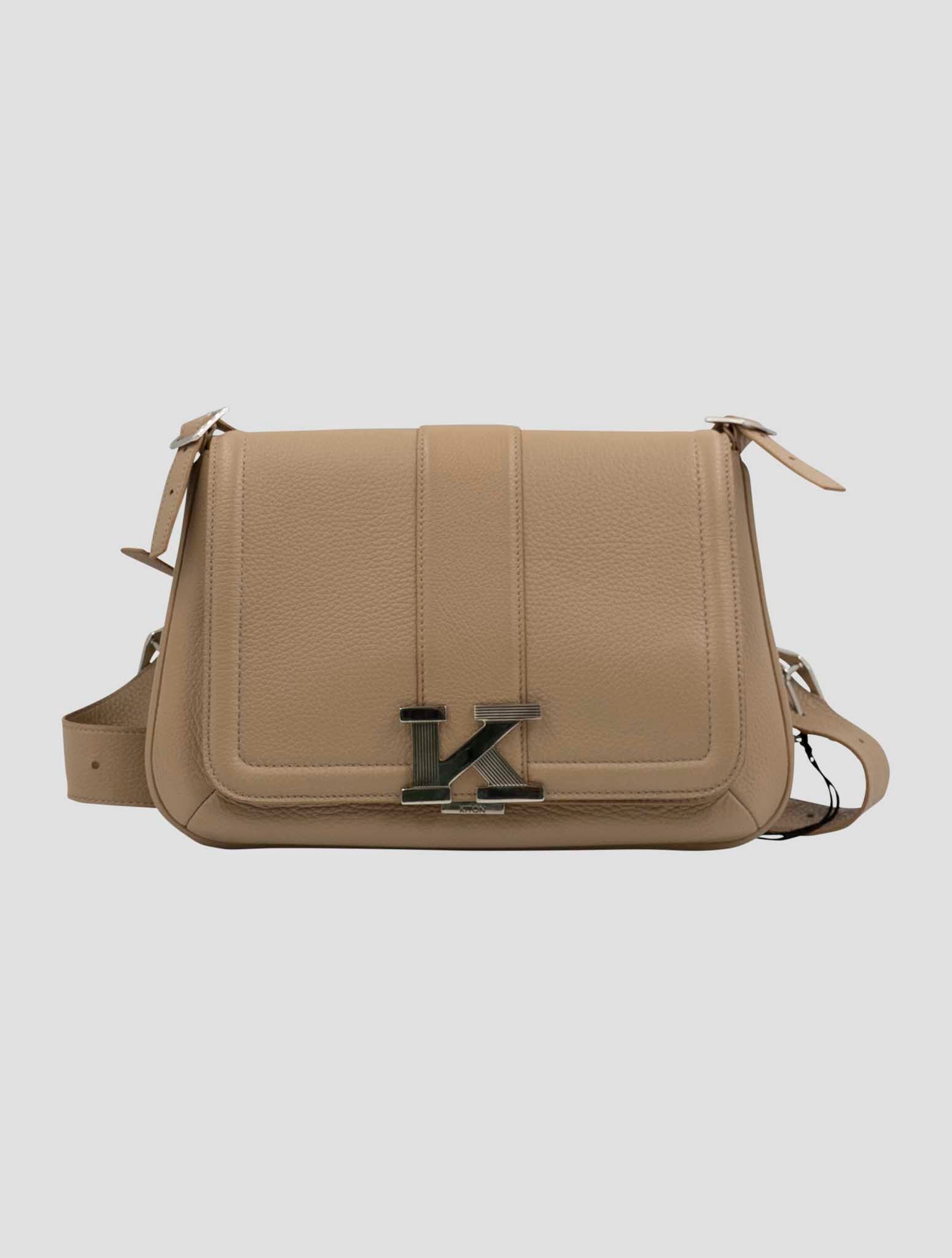 Kiton Beige Leather Deer Bag Women