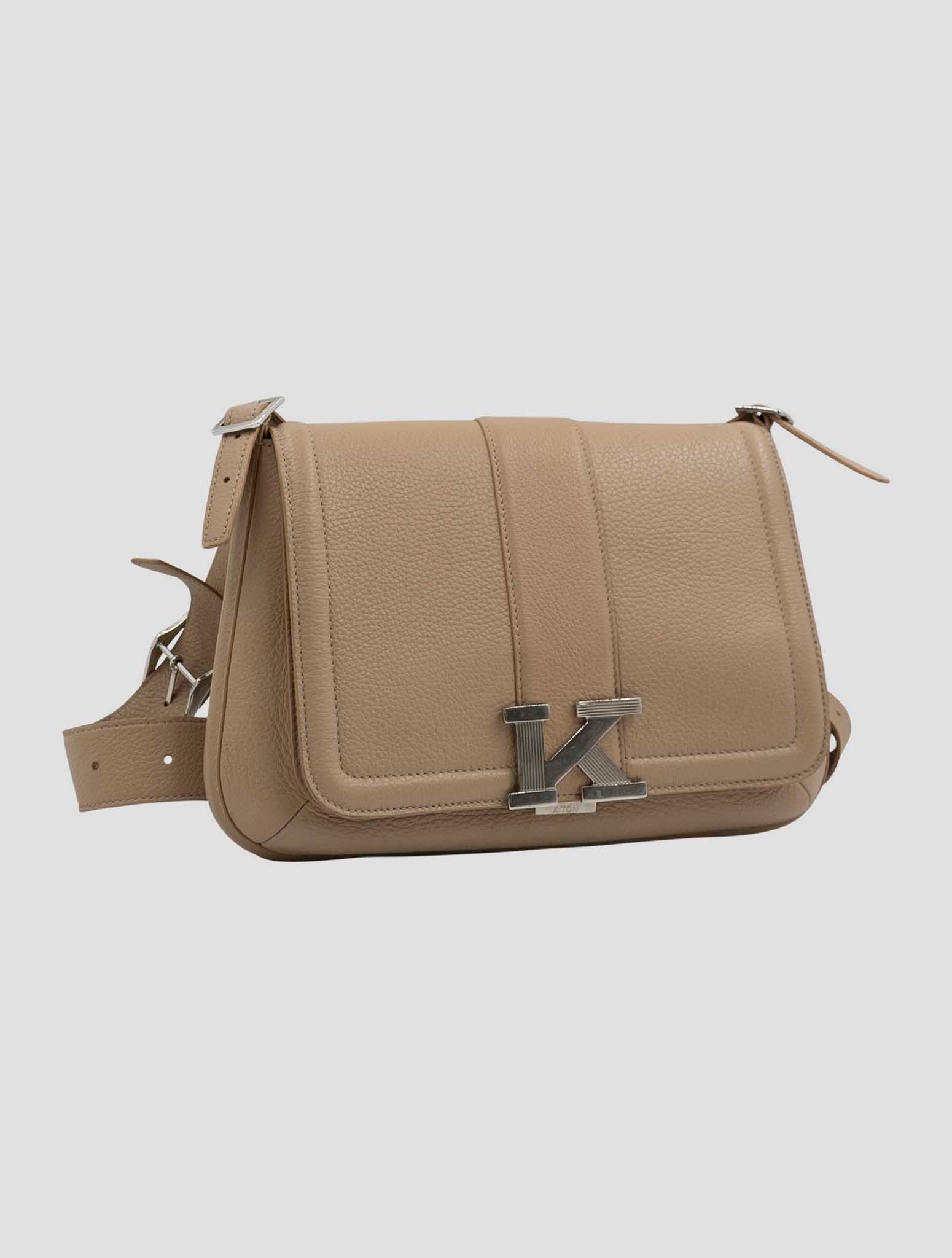 Kiton Beige Leather Deer Bag Women