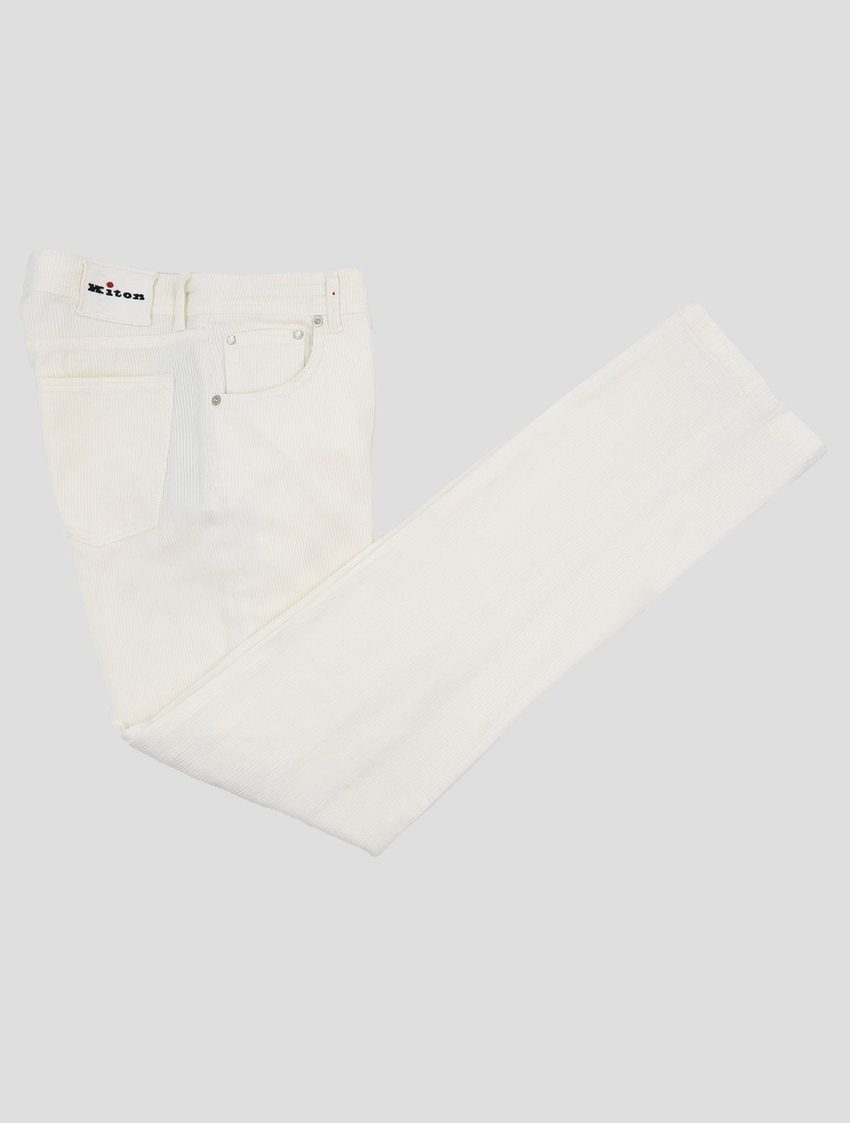 Kiton White Cotton Cashmere Ea Velvet Jeans