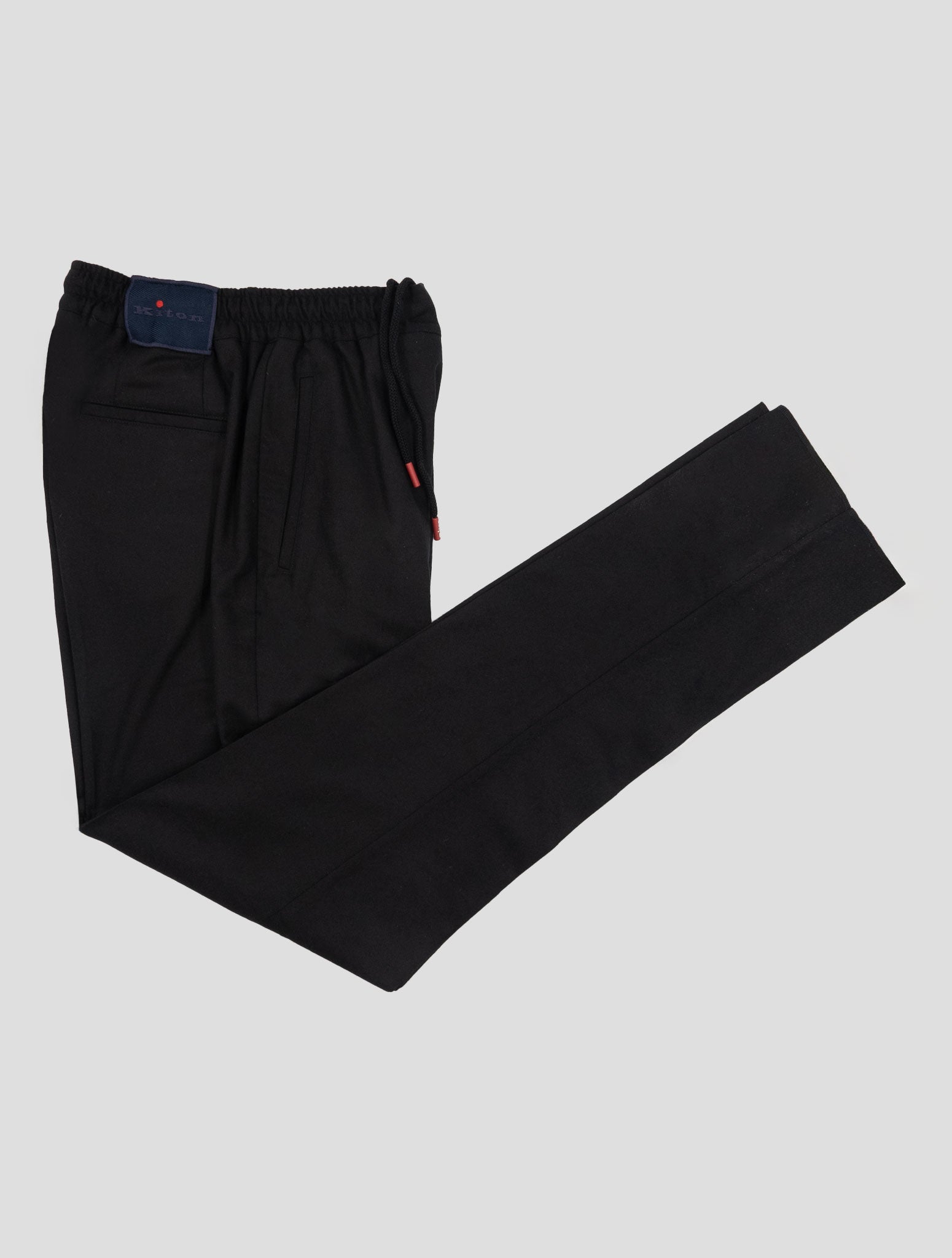 Kiton Black Virgin Wool Pa Ea Pants