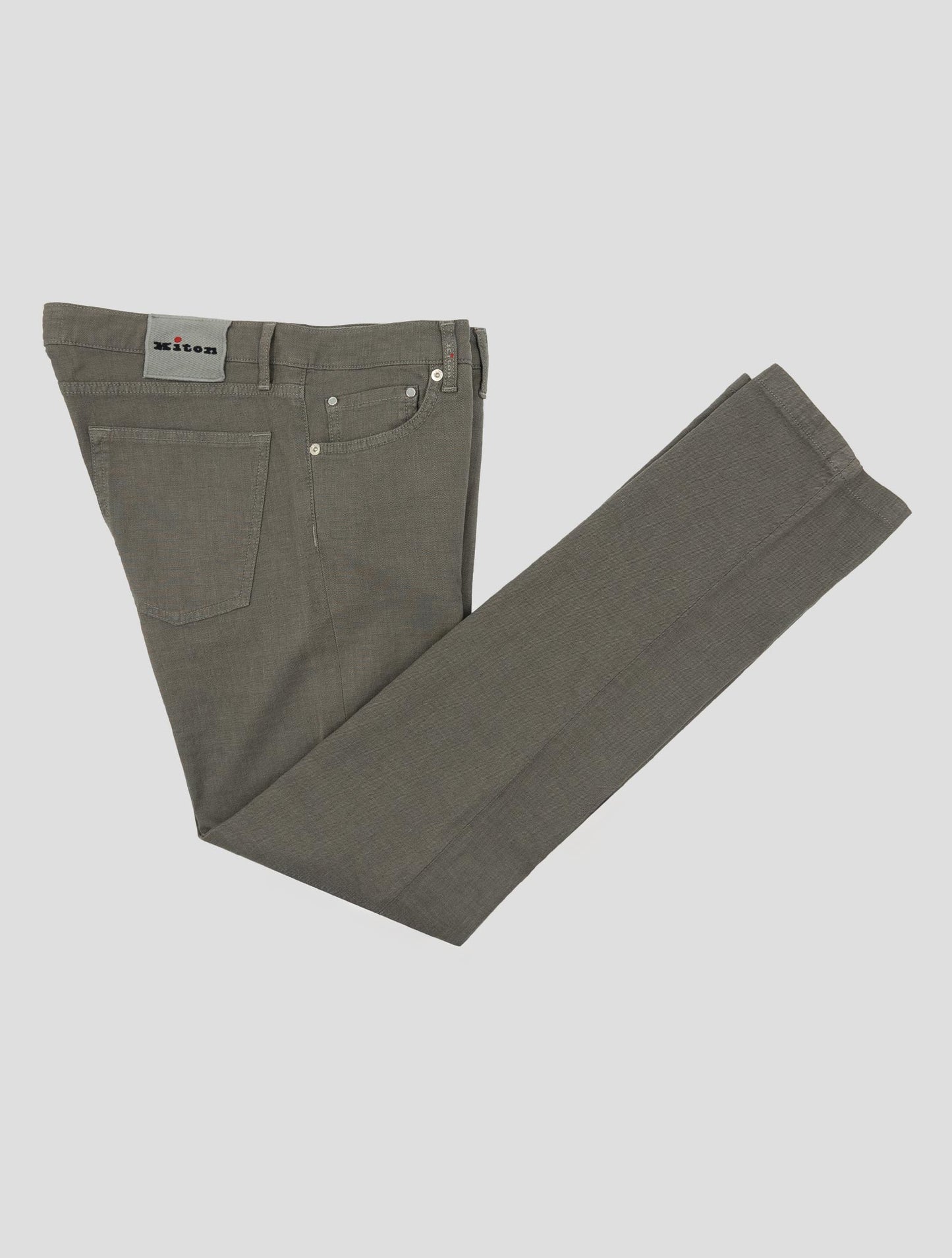 Kiton Gray Cotton Linen Ea Jeans