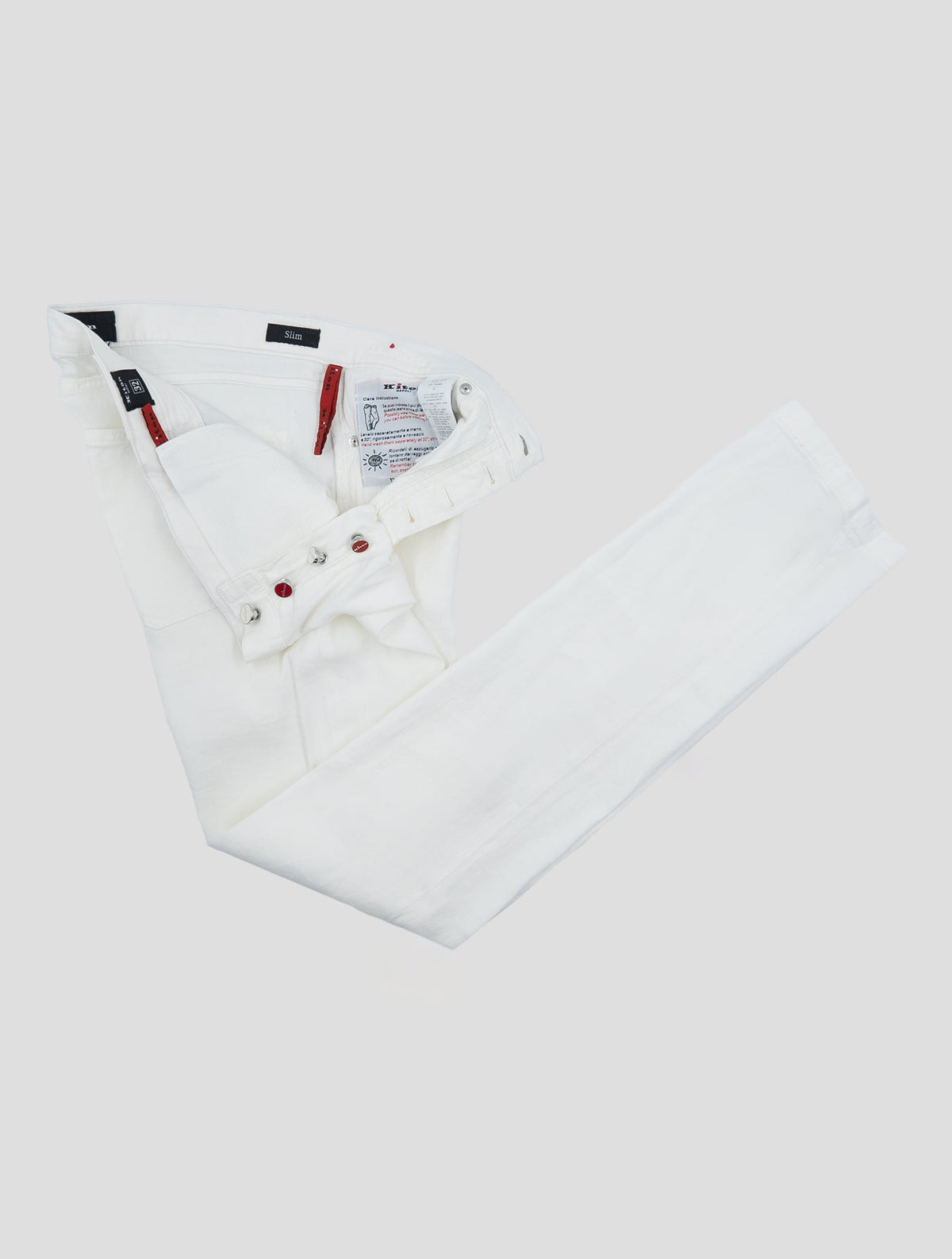 Kiton White Cotton Linen Ea Jeans