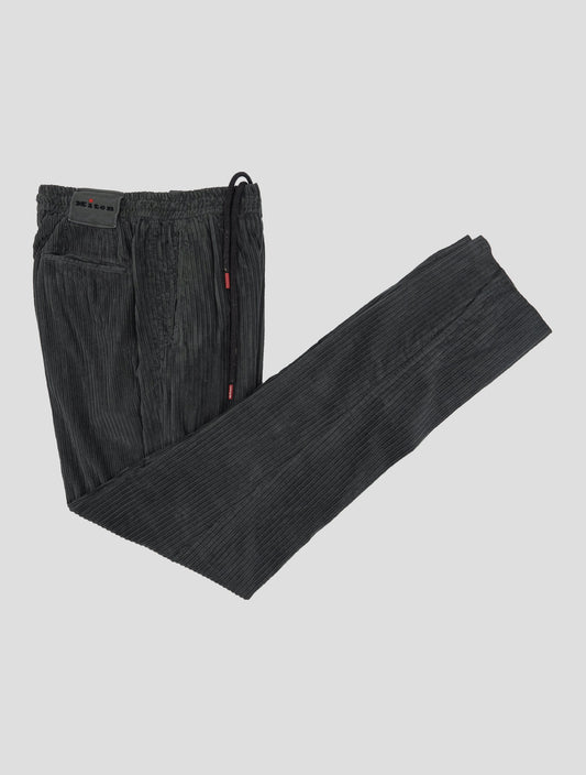 Kiton Dark Gray Cotton Velvet Pants