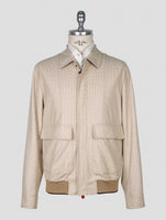 Kiton Beige White Virgin Wool Coat