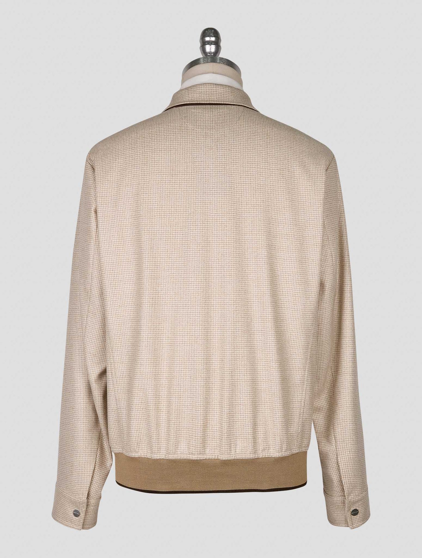 Kiton Beige White Virgin Wool Coat