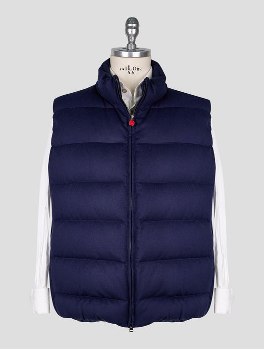 Kiton Blue Cashmere Silk Gilet Coat