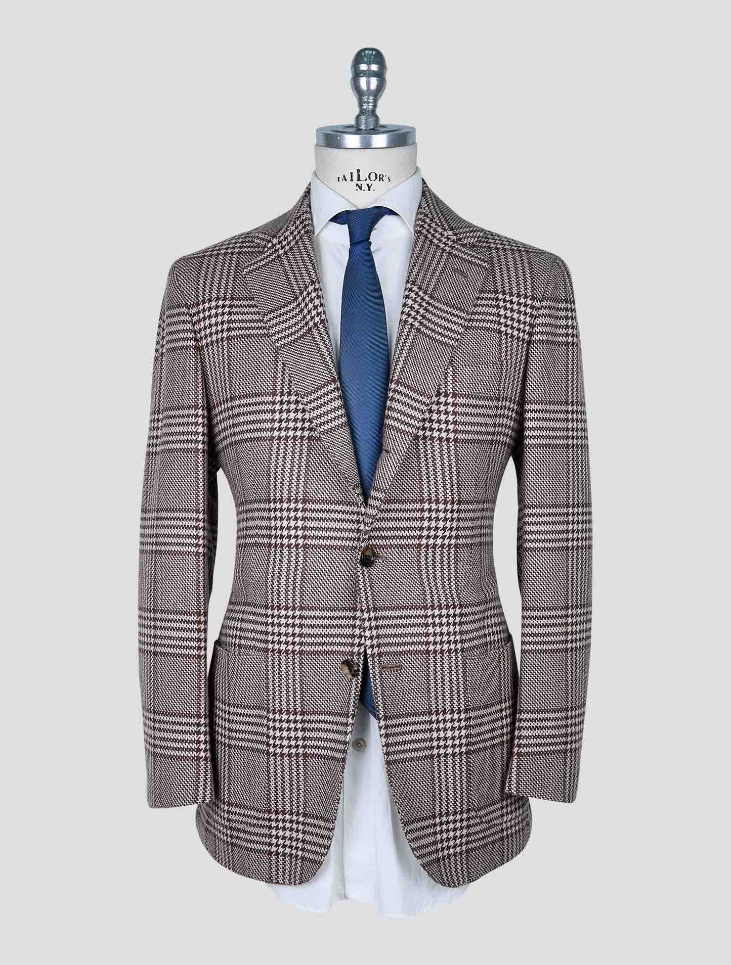 Kiton Brown White Cashmere Blazer