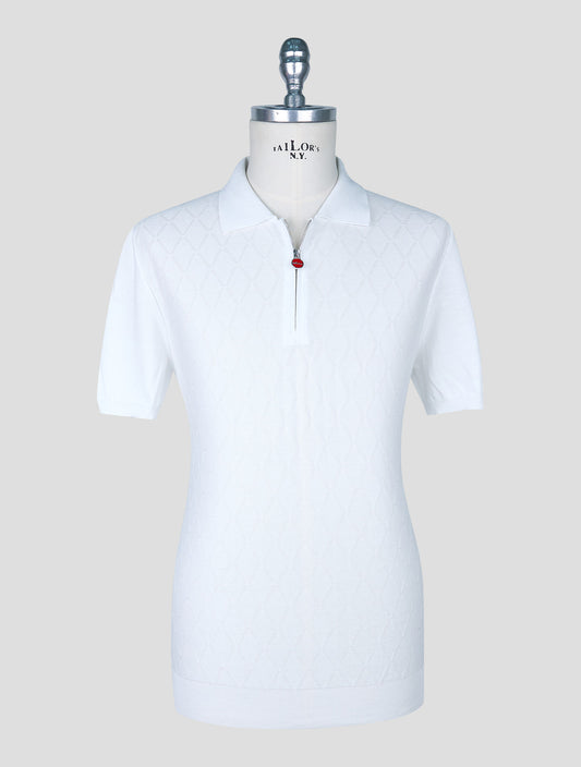 Kiton White Cotton Polo