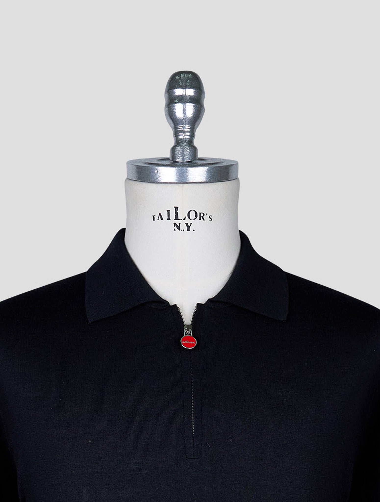 Kiton Black Cashmere Silk Sweater Polo