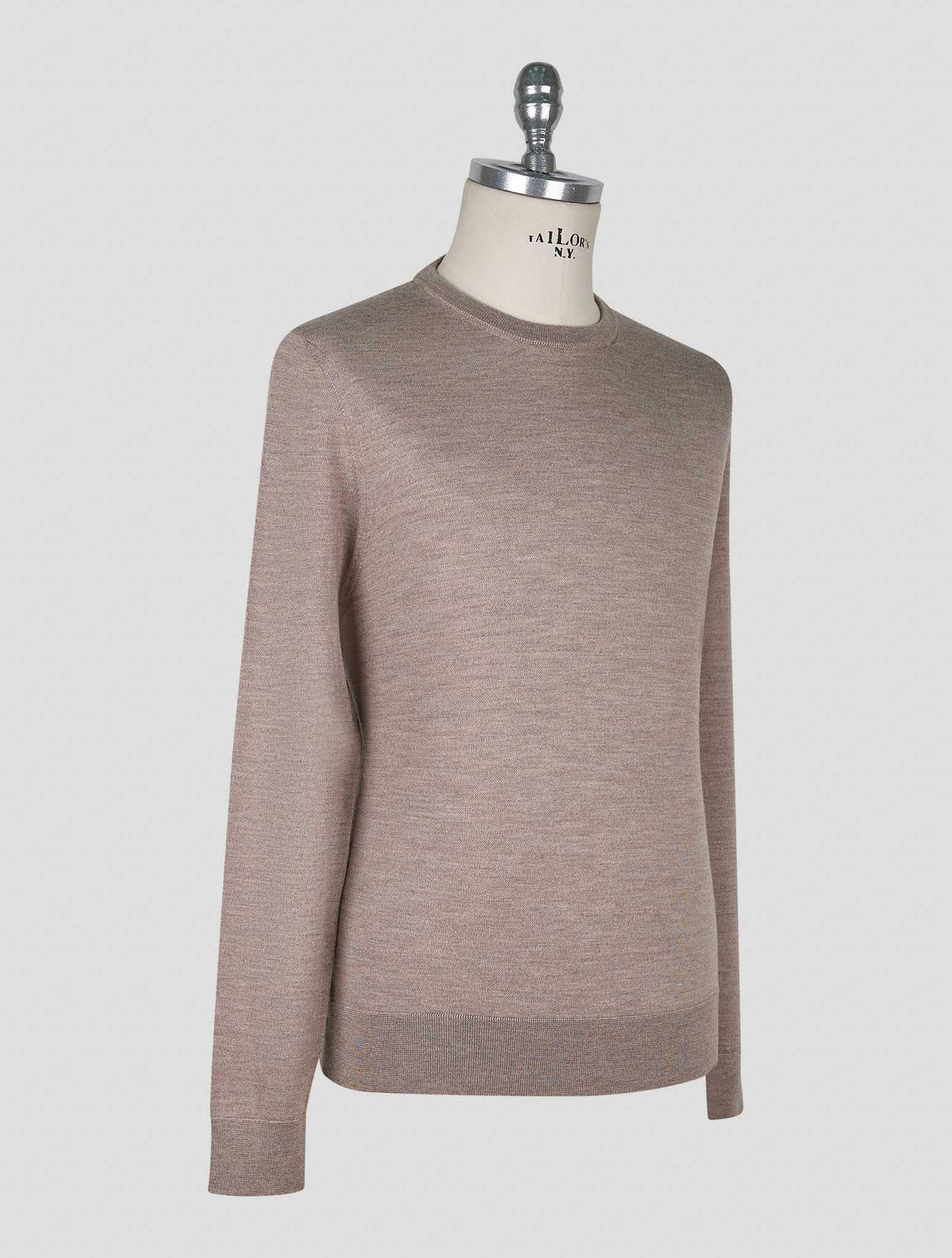 Kiton Brown Cashmere Silk Sweater Crewneck