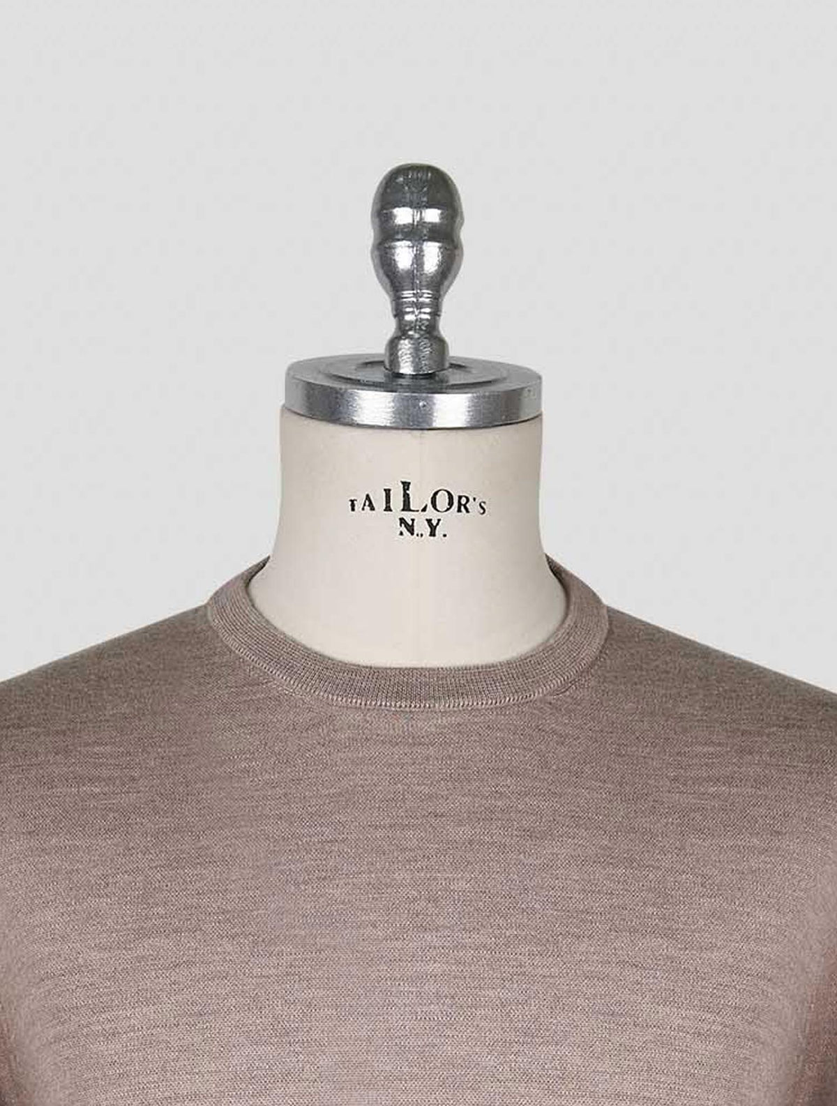 Kiton Brown Cashmere Silk Sweater Crewneck
