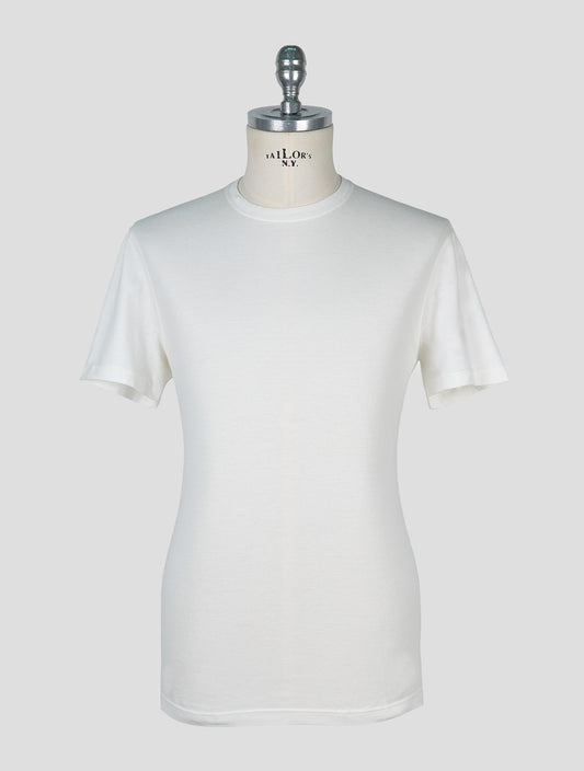 Kiton White Cotton Cashmere T-Shirt