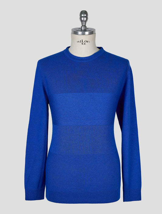 Kiton Blue Cashmere Silk Sweater Crewneck