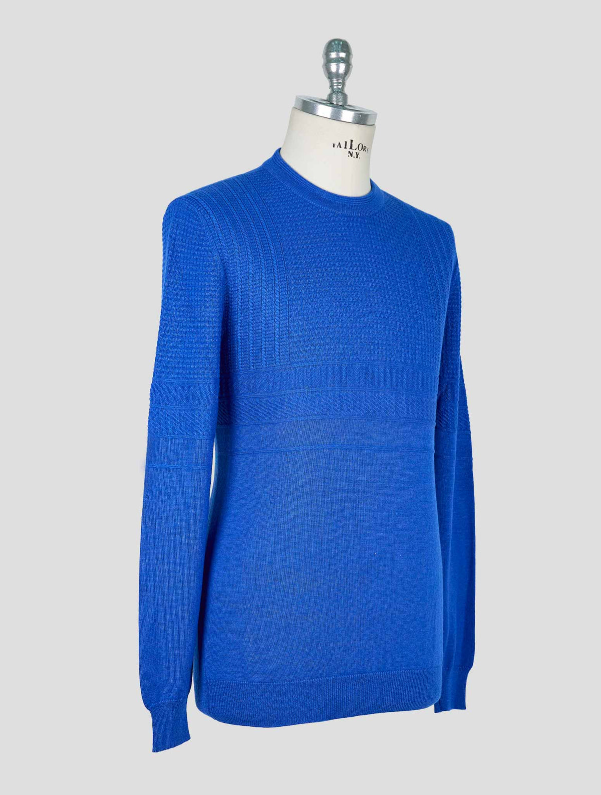 Kiton Blue Cashmere Silk Sweater Crewneck