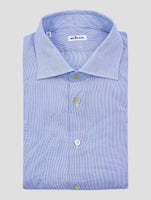 Kiton Light Blue White Cotton Shirt
