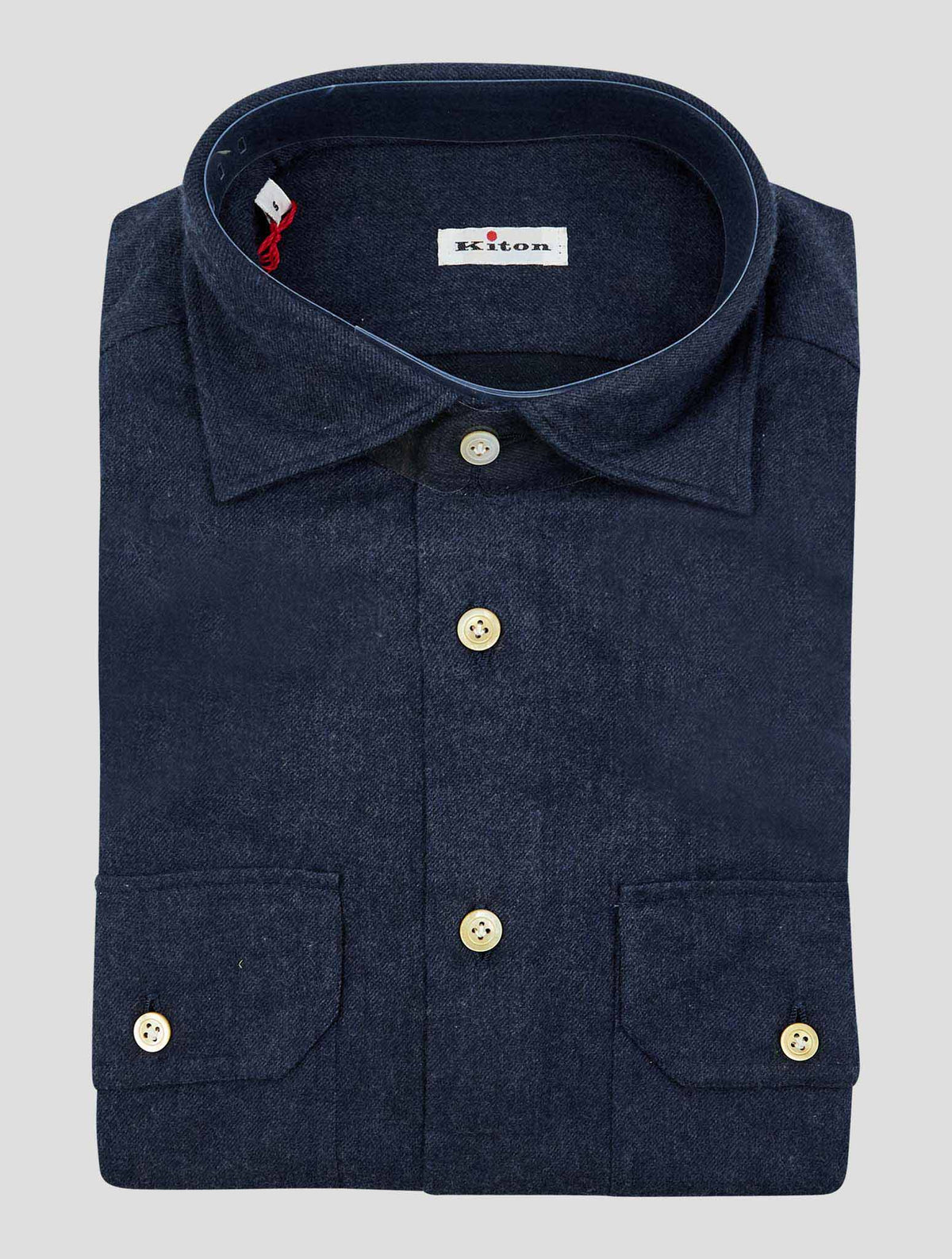 Kiton Blue Cotton Shirt