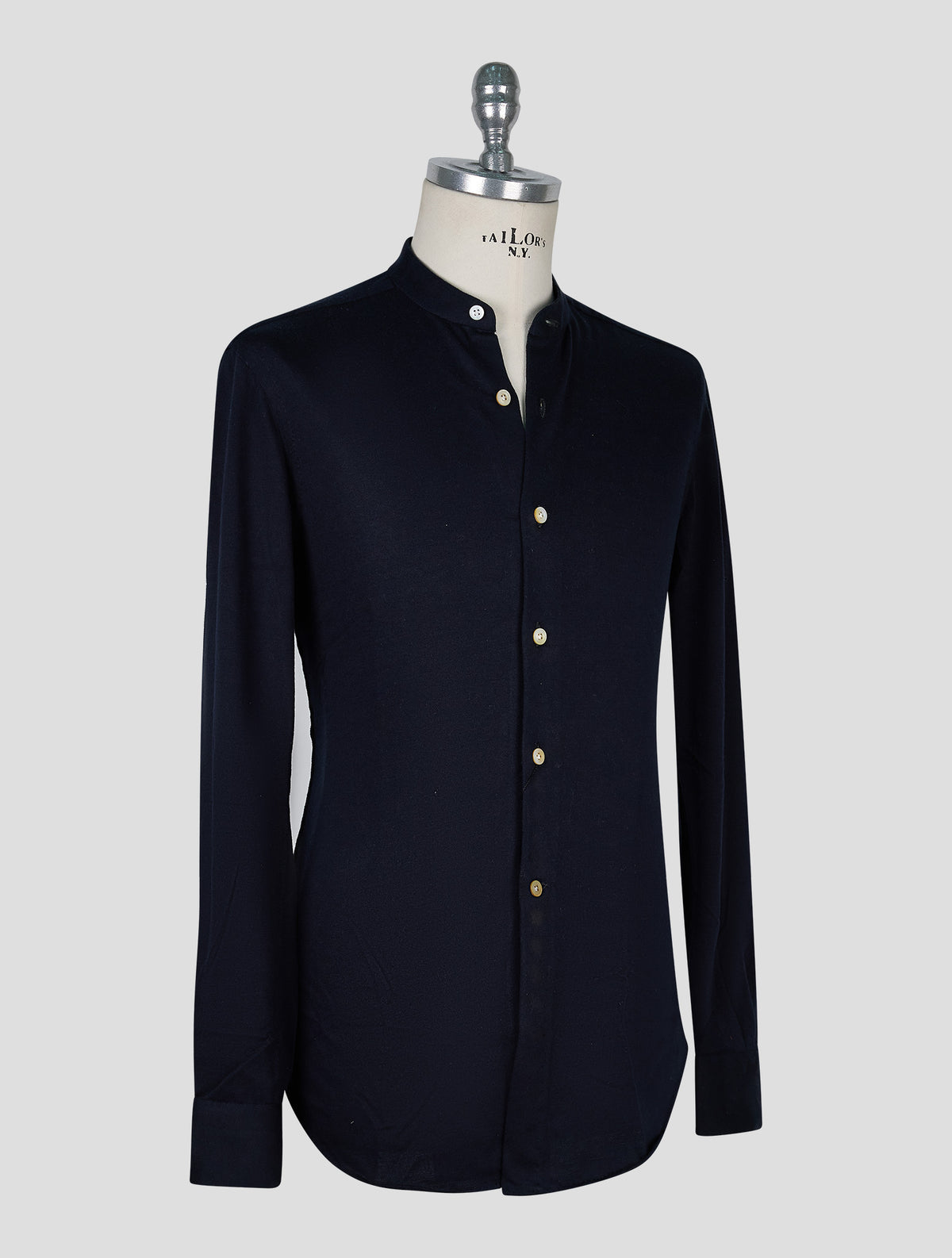 Kiton Dark Blue Cotton Cashmere Korean Shirt