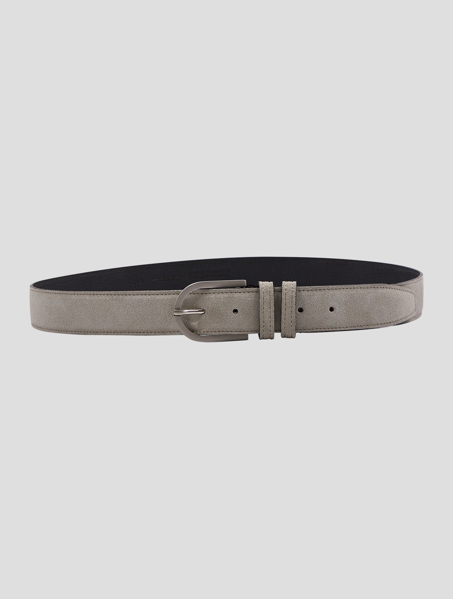 Kiton Gray Leather Suede Belt