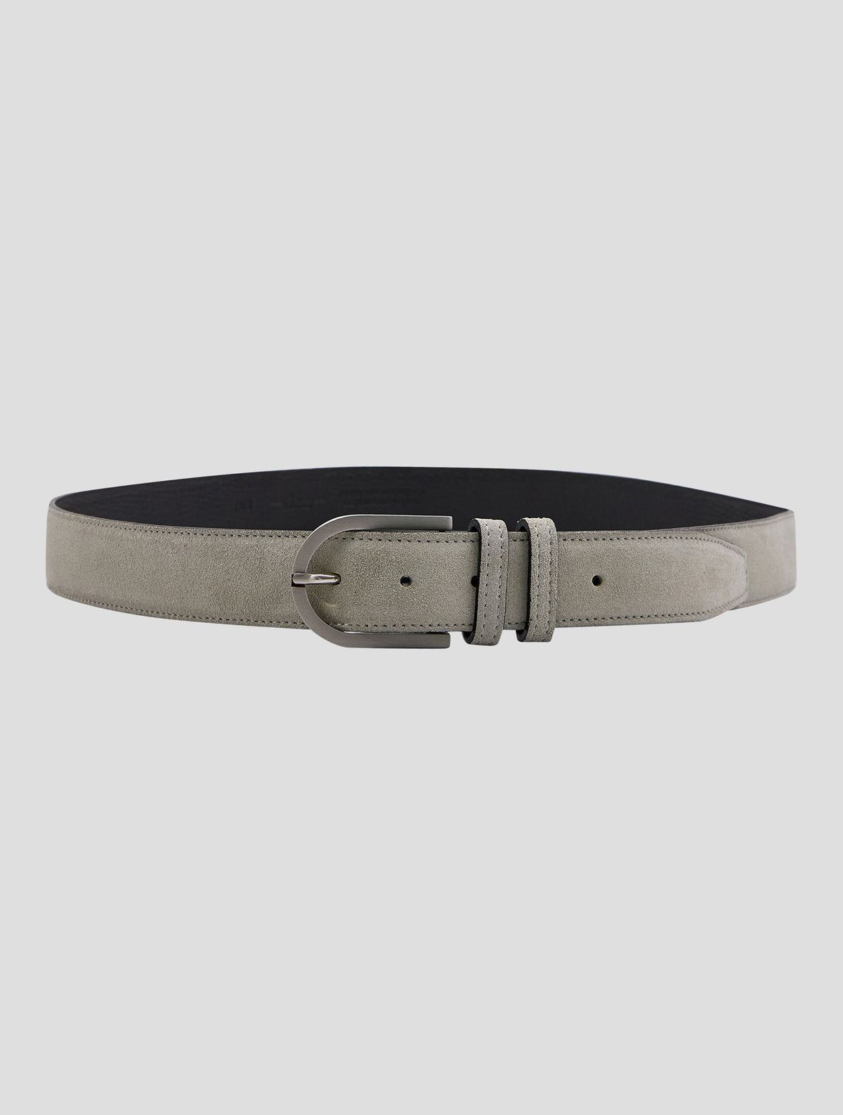 Kiton Light Beige Leather Suede Belt