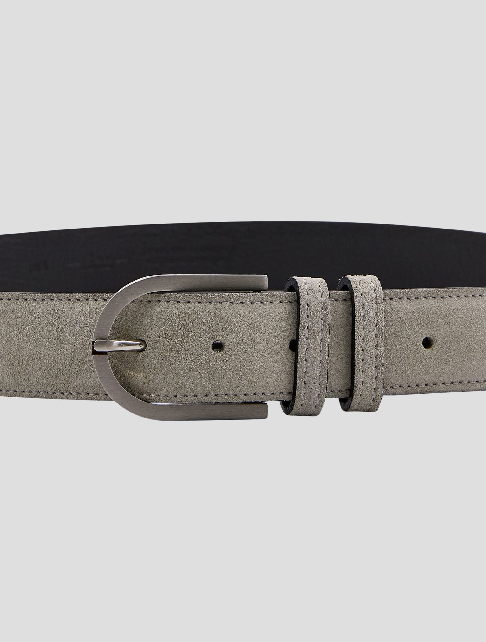 Kiton Light Beige Leather Suede Belt